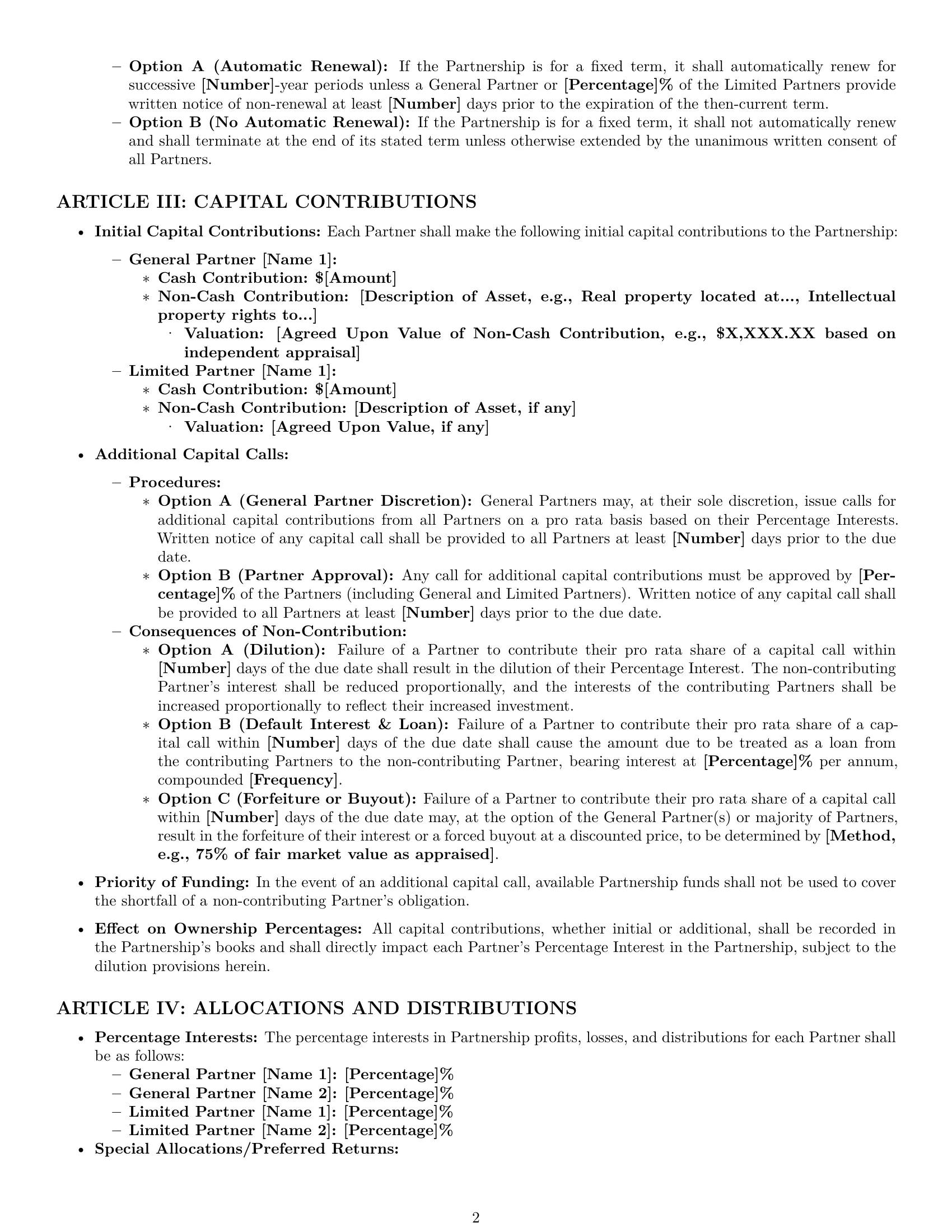 Preview page 2 of Pro Florida limited partnership agreement template