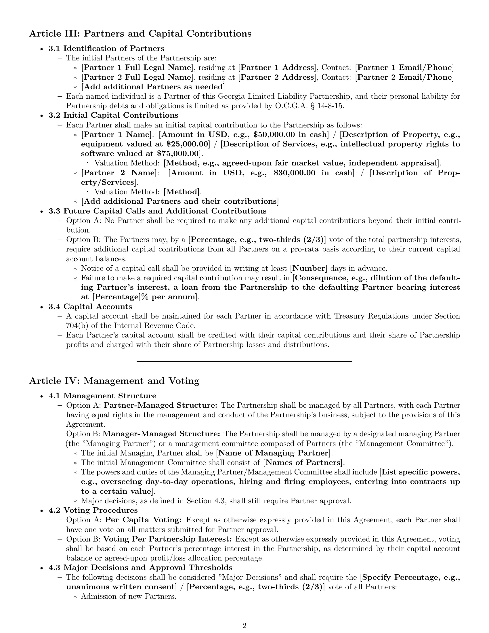 Preview page 2 of Pro Georgia limited liability partnership agreement template