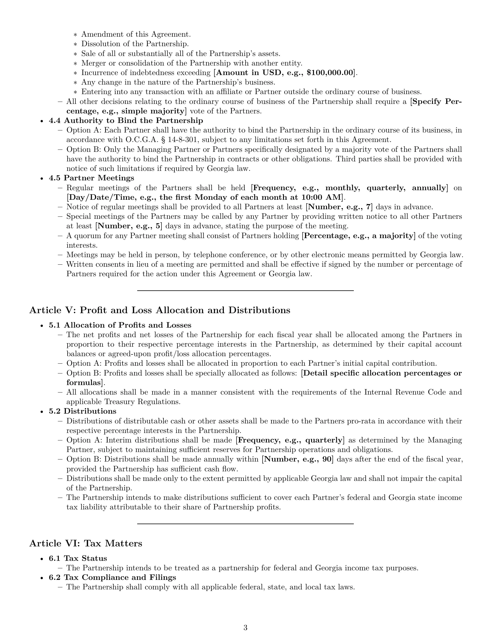 Preview page 3 of Pro Georgia limited liability partnership agreement template