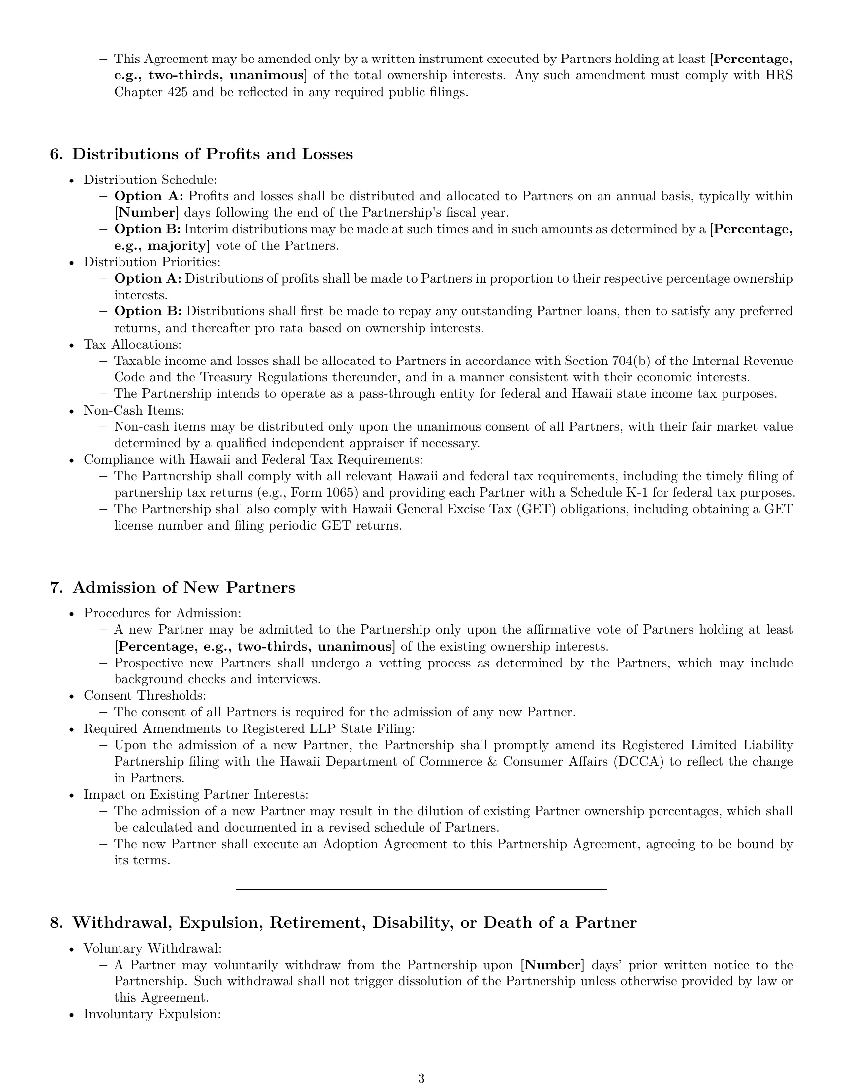Preview page 3 of Pro Hawaii limited liability partnership agreement template
