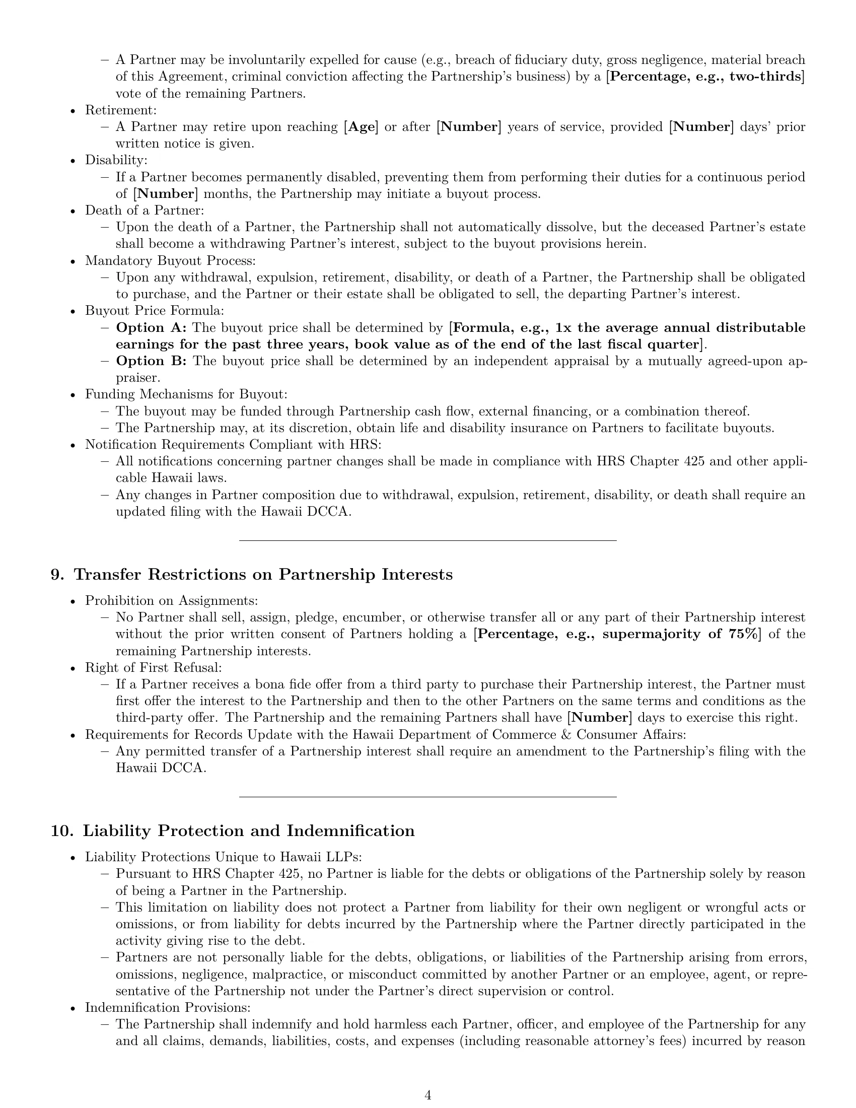 Preview page 4 of Pro Hawaii limited liability partnership agreement template