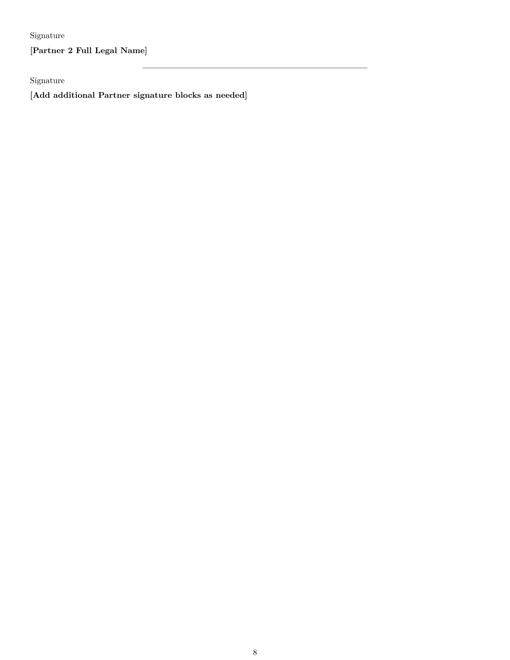 Preview page 8 of Pro Hawaii limited liability partnership agreement template