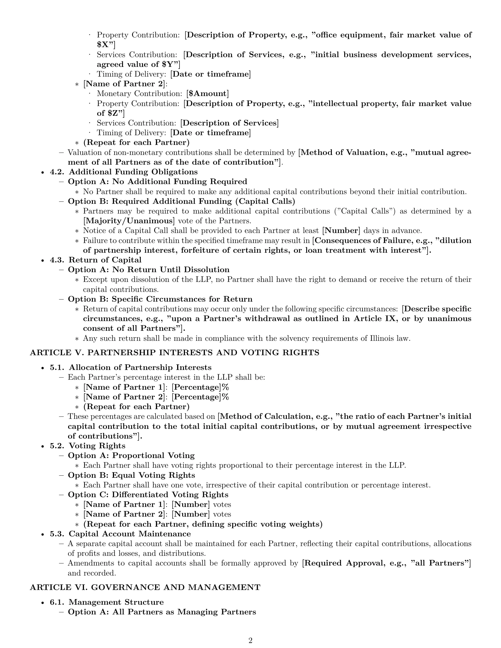 Preview page 2 of Pro Illinois limited liability partnership agreement template