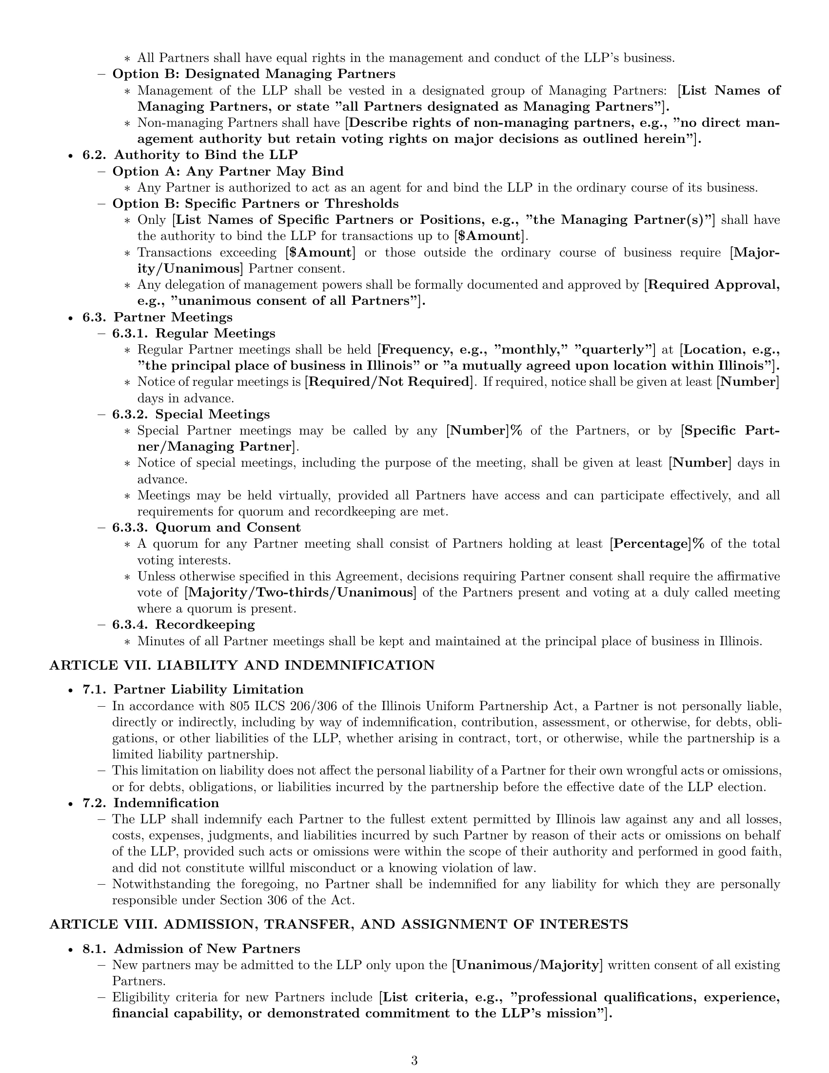 Preview page 3 of Pro Illinois limited liability partnership agreement template