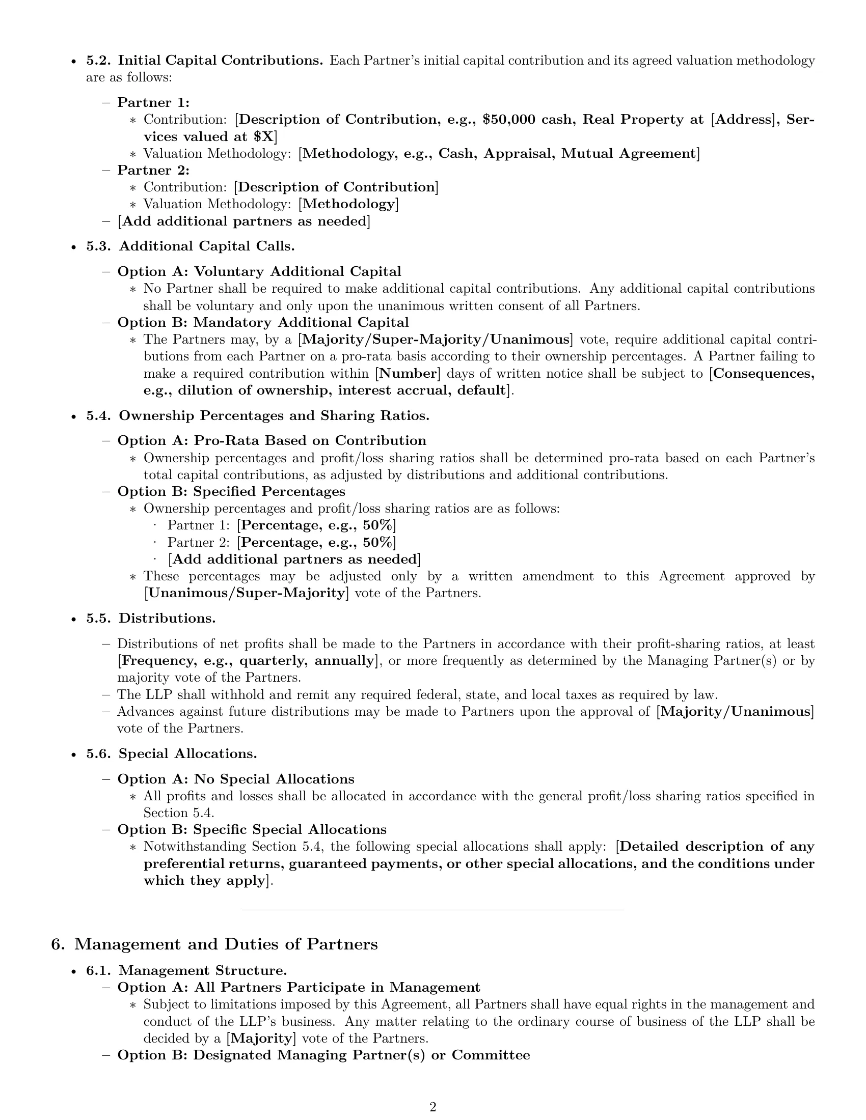 Preview page 2 of Pro Indiana limited liability partnership agreement template