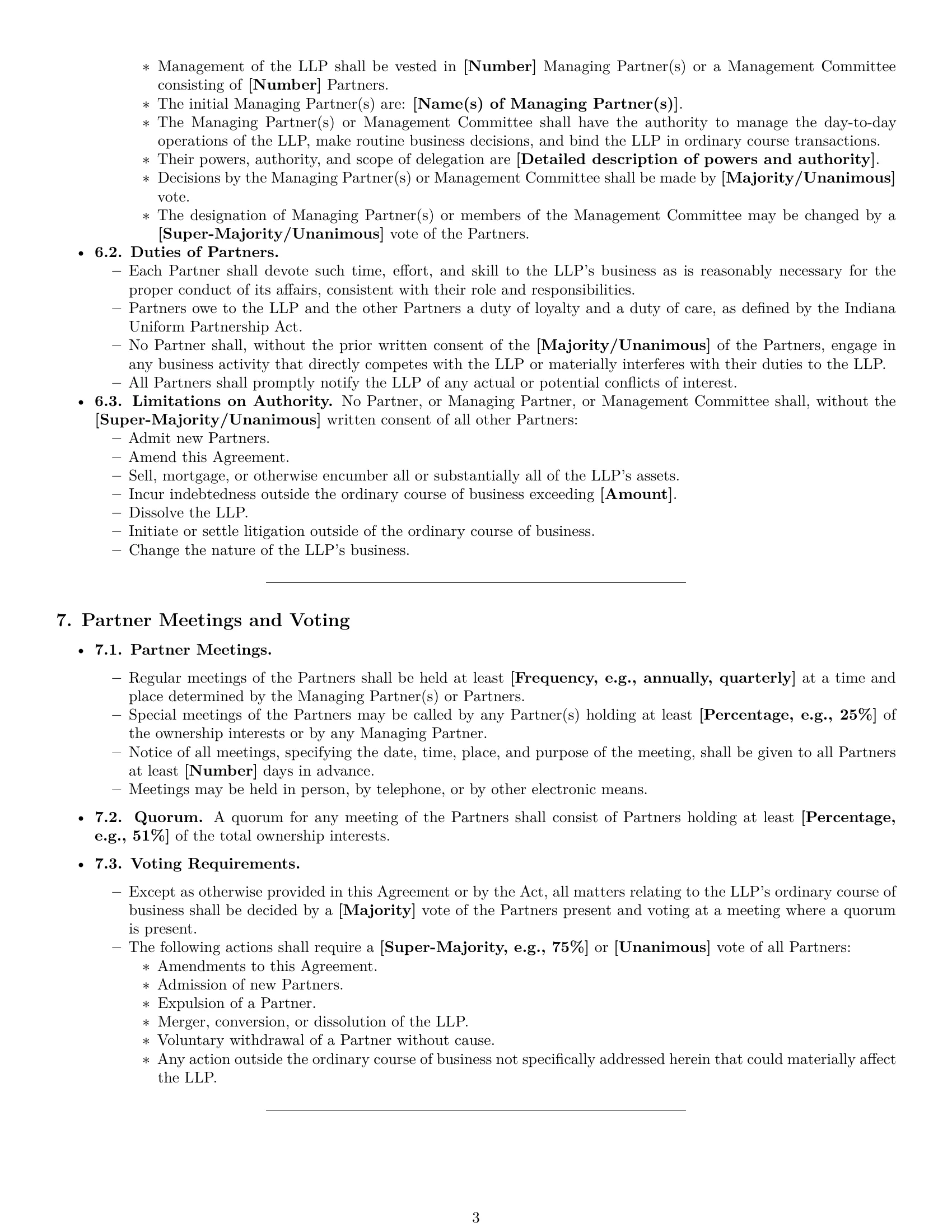 Preview page 3 of Pro Indiana limited liability partnership agreement template