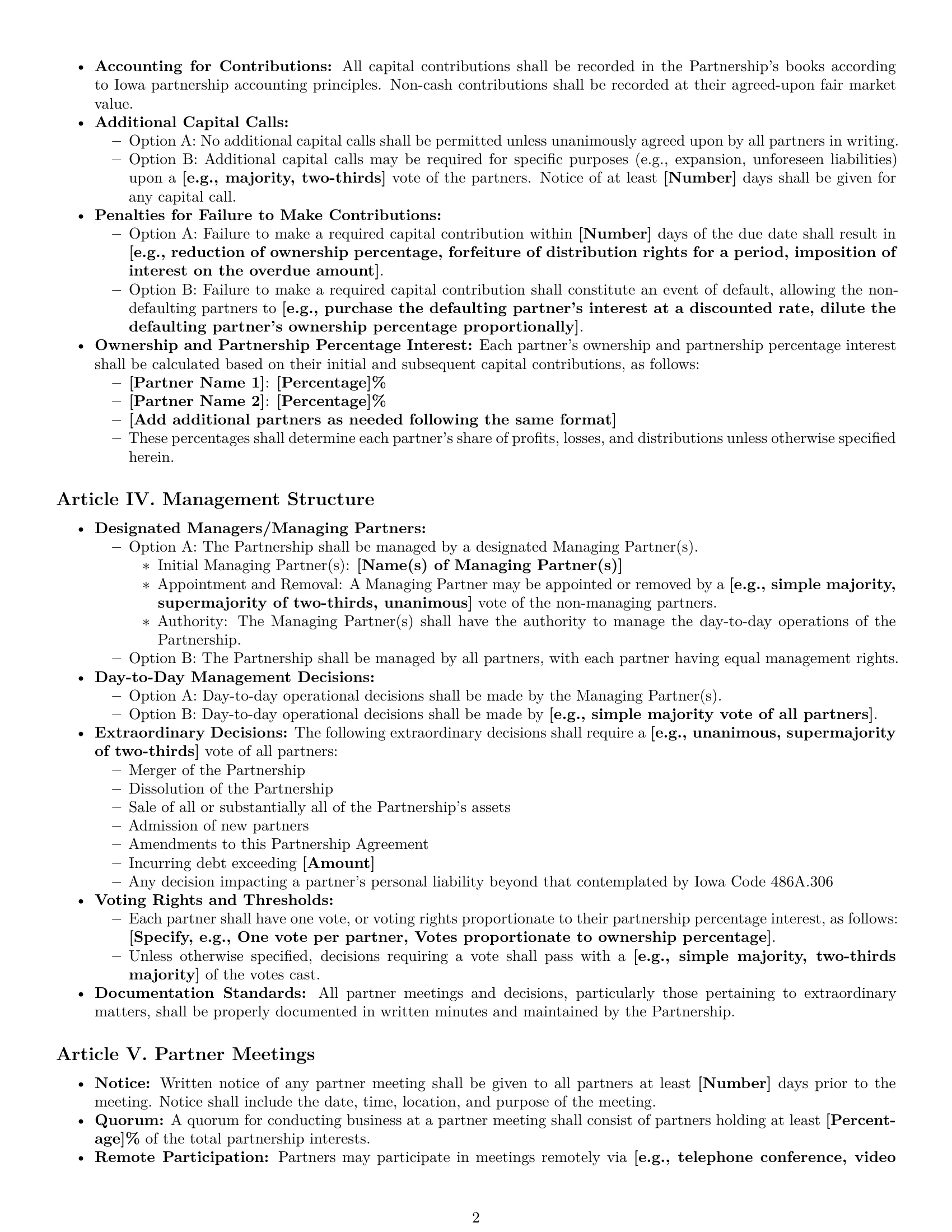 Preview page 2 of Pro Iowa limited liability partnership agreement template