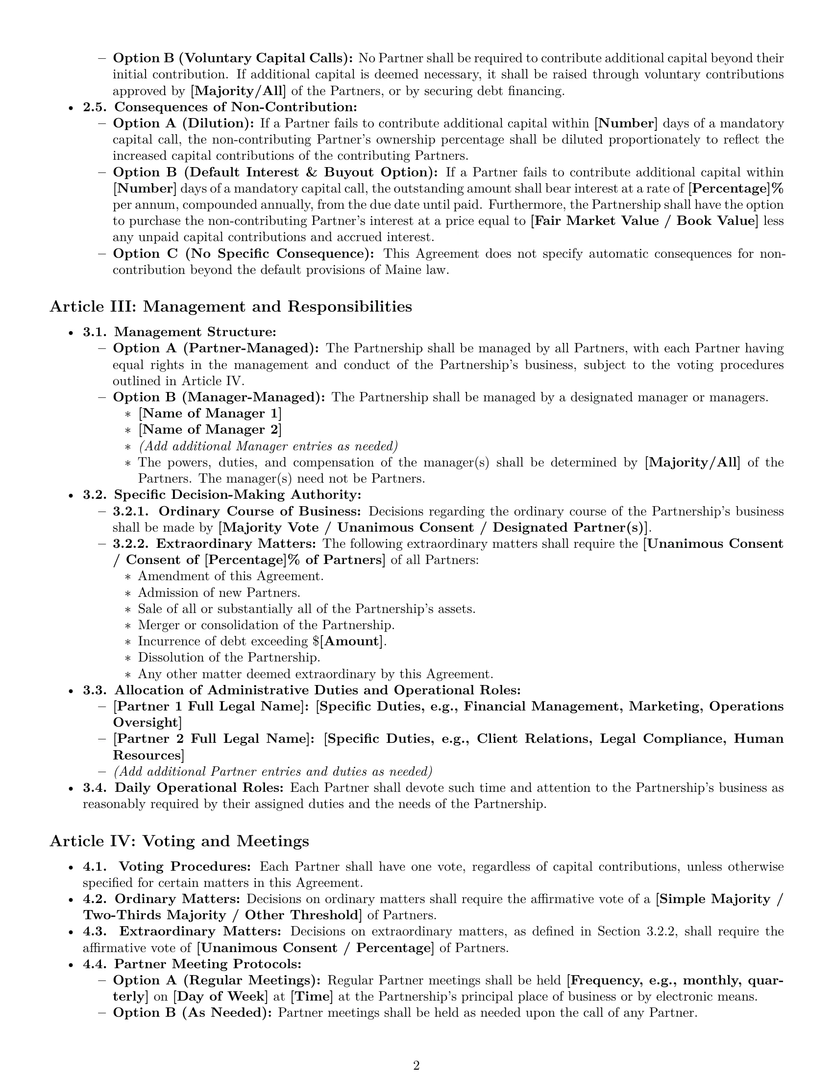 Preview page 2 of Pro Maine limited liability partnership agreement template