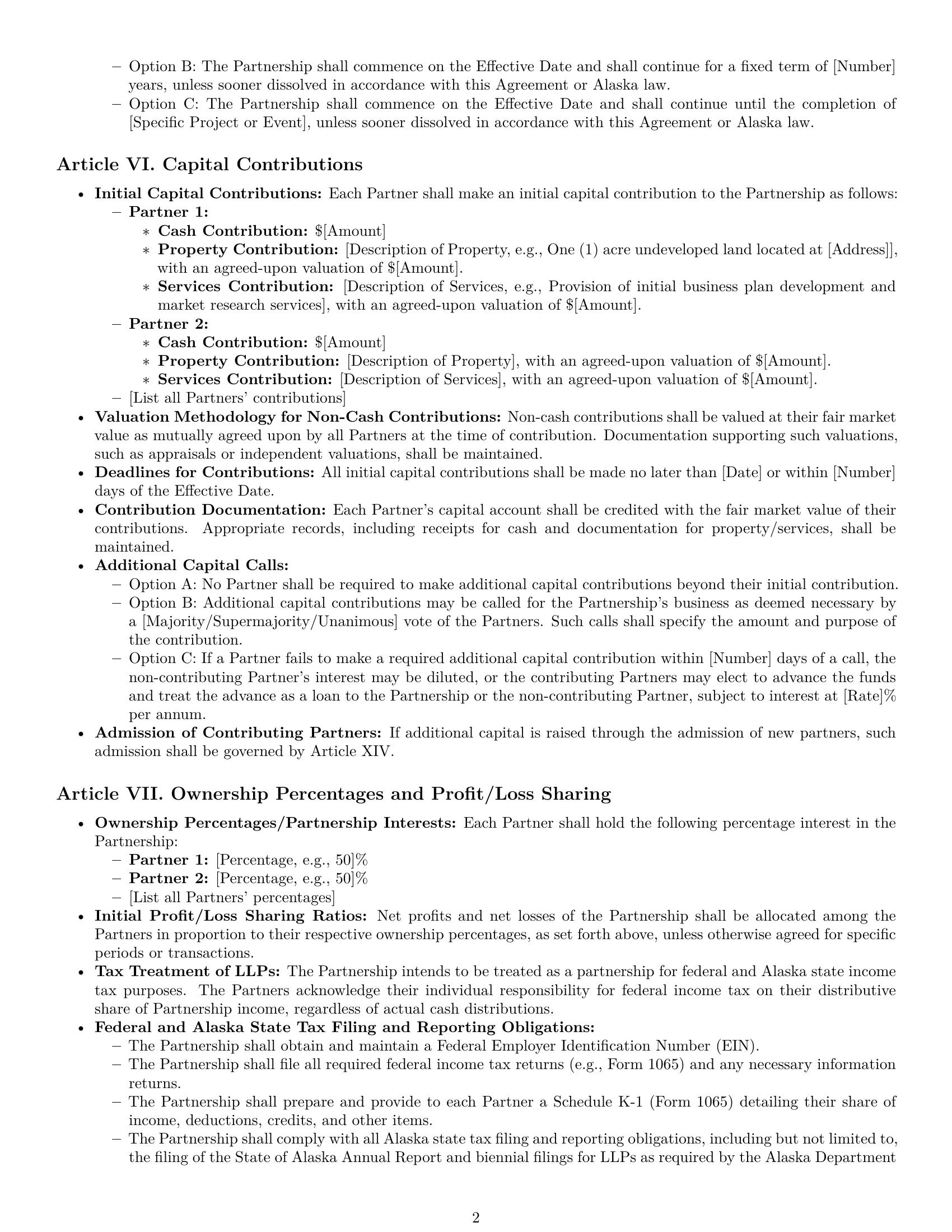 Preview page 2 of Pro Alaska limited liability partnership agreement template