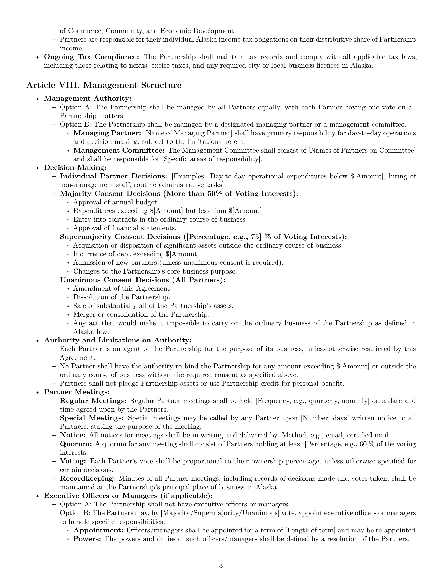 Preview page 3 of Pro Alaska limited liability partnership agreement template