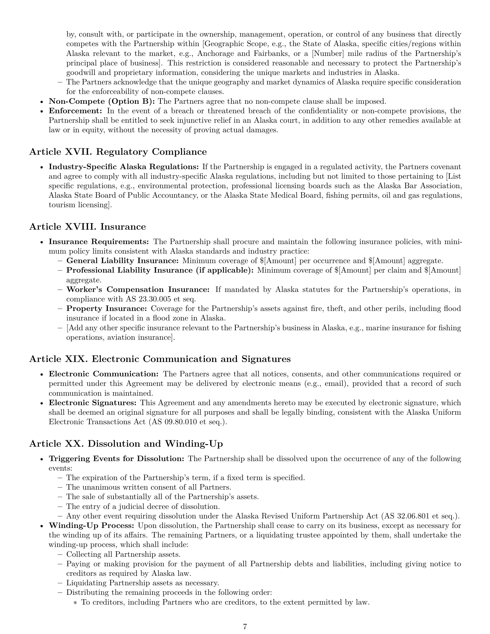 Preview page 7 of Pro Alaska limited liability partnership agreement template