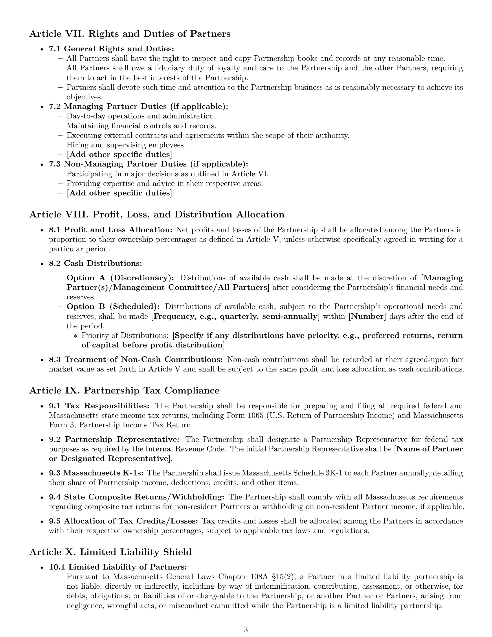 Preview page 3 of Pro Massachusetts limited liability partnership agreement template