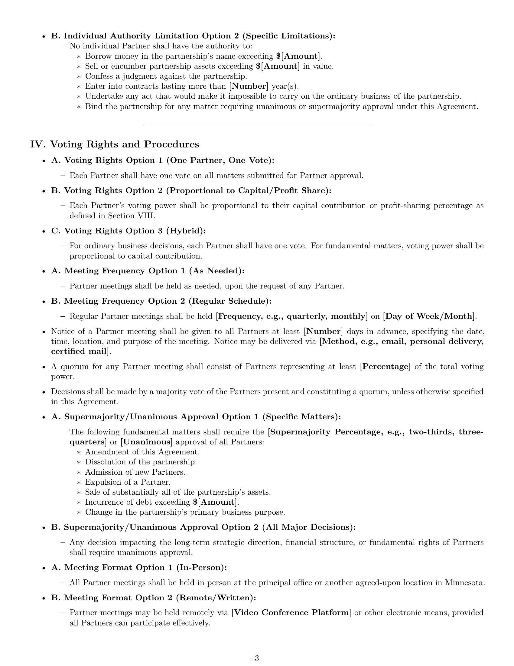 Preview page 3 of Pro Minnesota limited liability partnership agreement template