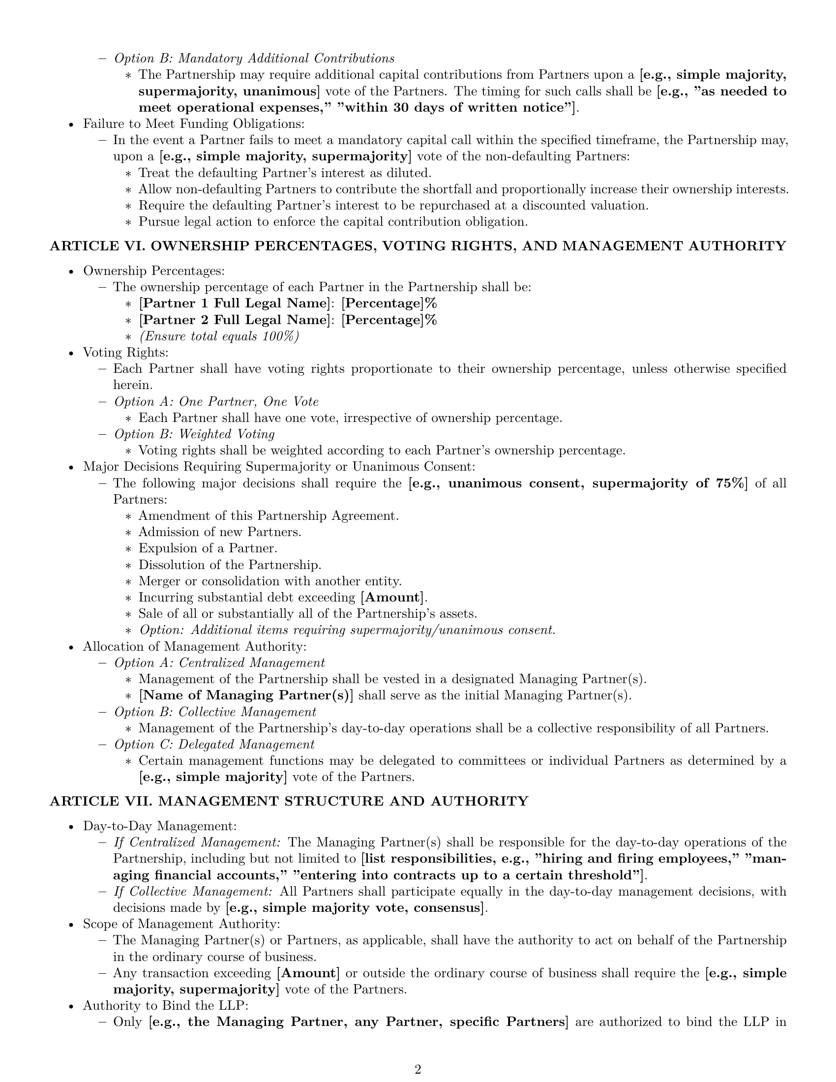 Preview page 2 of Pro Montana limited liability partnership agreement template