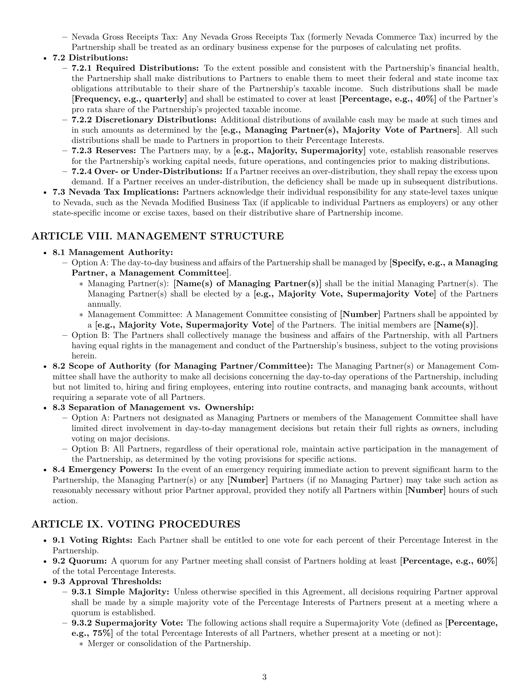 Preview page 3 of Pro Nevada limited liability partnership agreement template