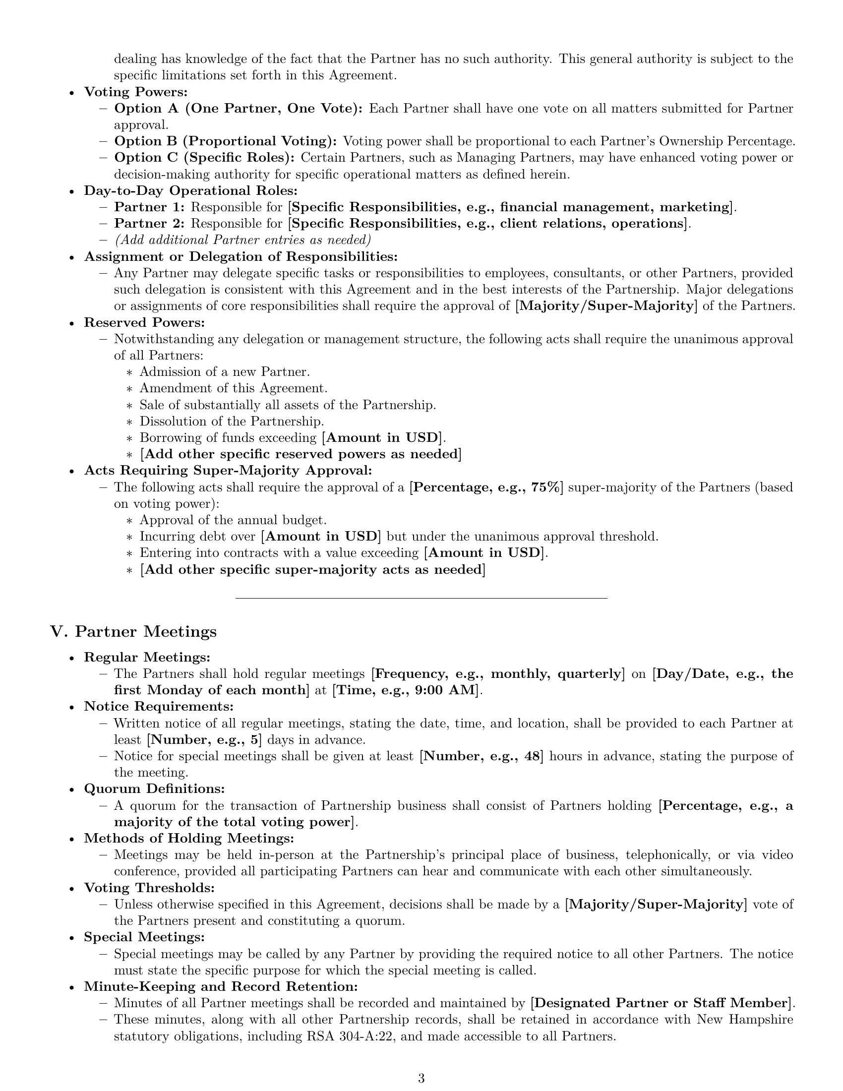 Preview page 3 of Pro New Hampshire limited liability partnership agreement template