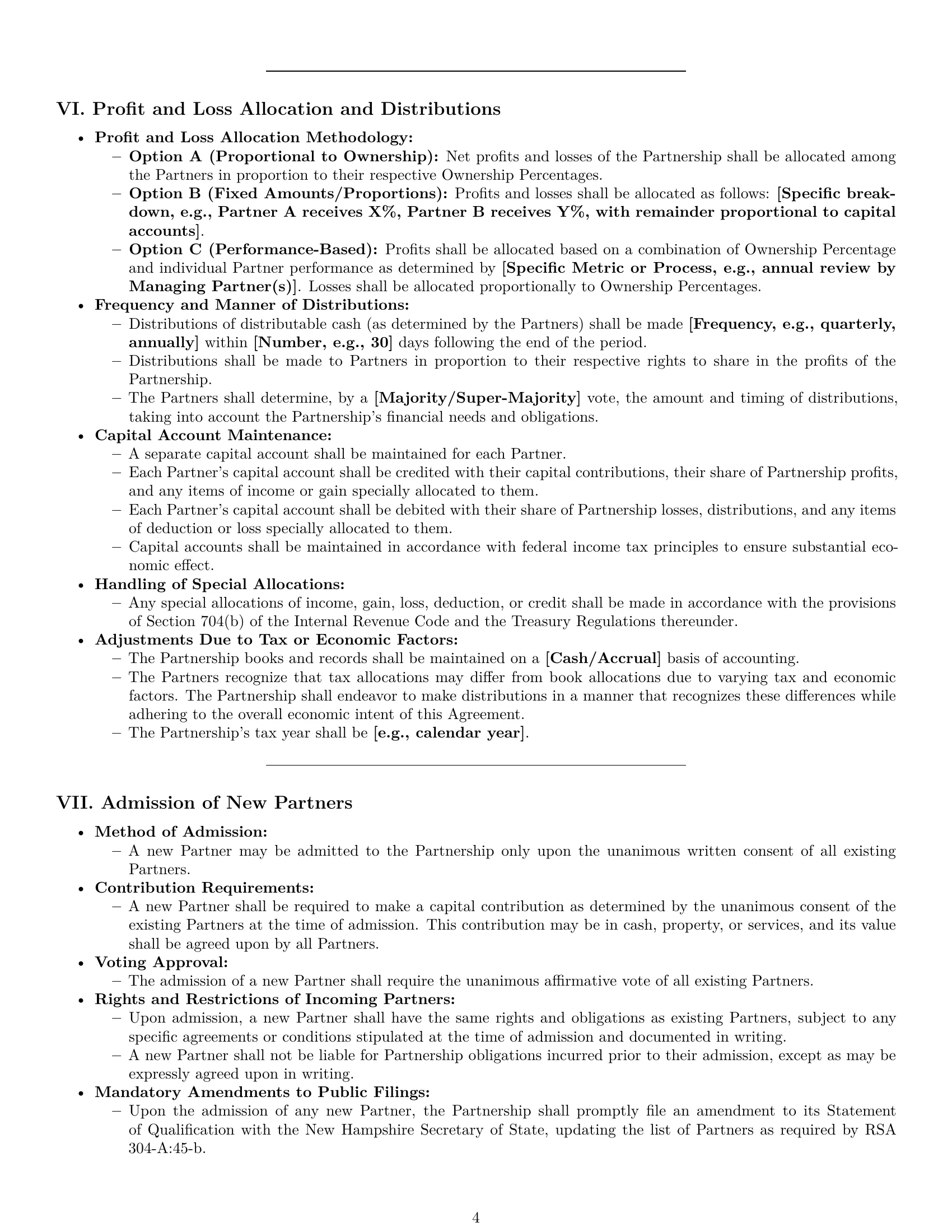 Preview page 4 of Pro New Hampshire limited liability partnership agreement template
