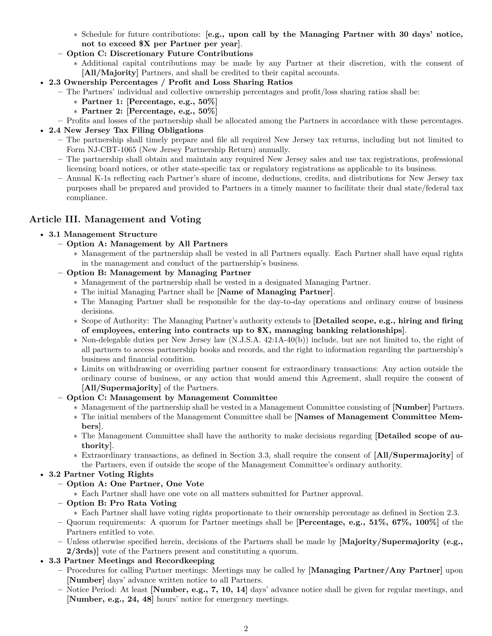 Preview page 2 of Pro New Jersey limited liability partnership agreement template