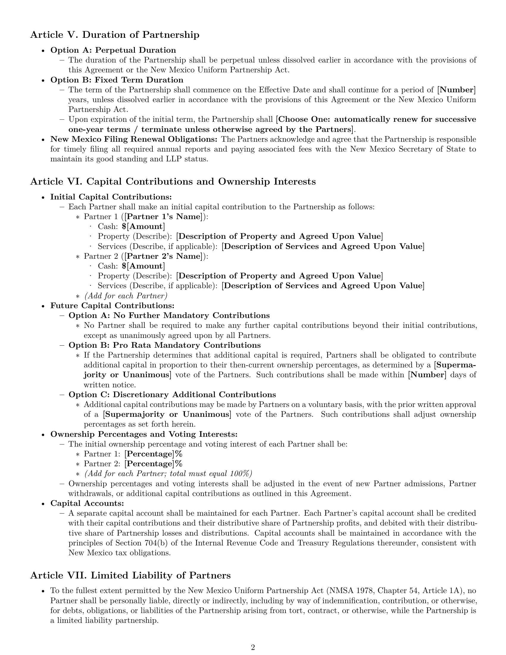 Preview page 2 of Pro New Mexico limited liability partnership agreement template