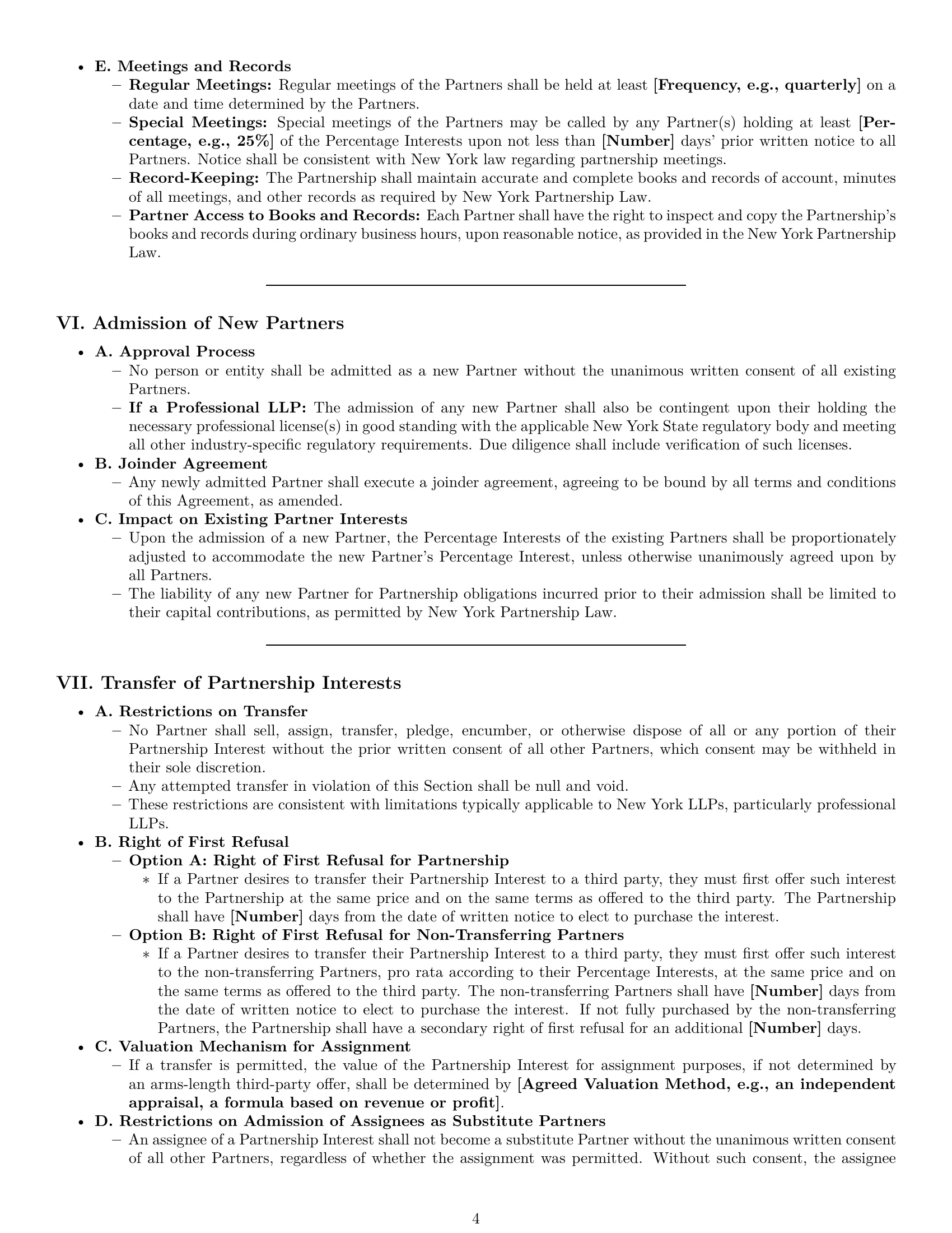 Preview page 4 of Pro New York limited liability partnership agreement template