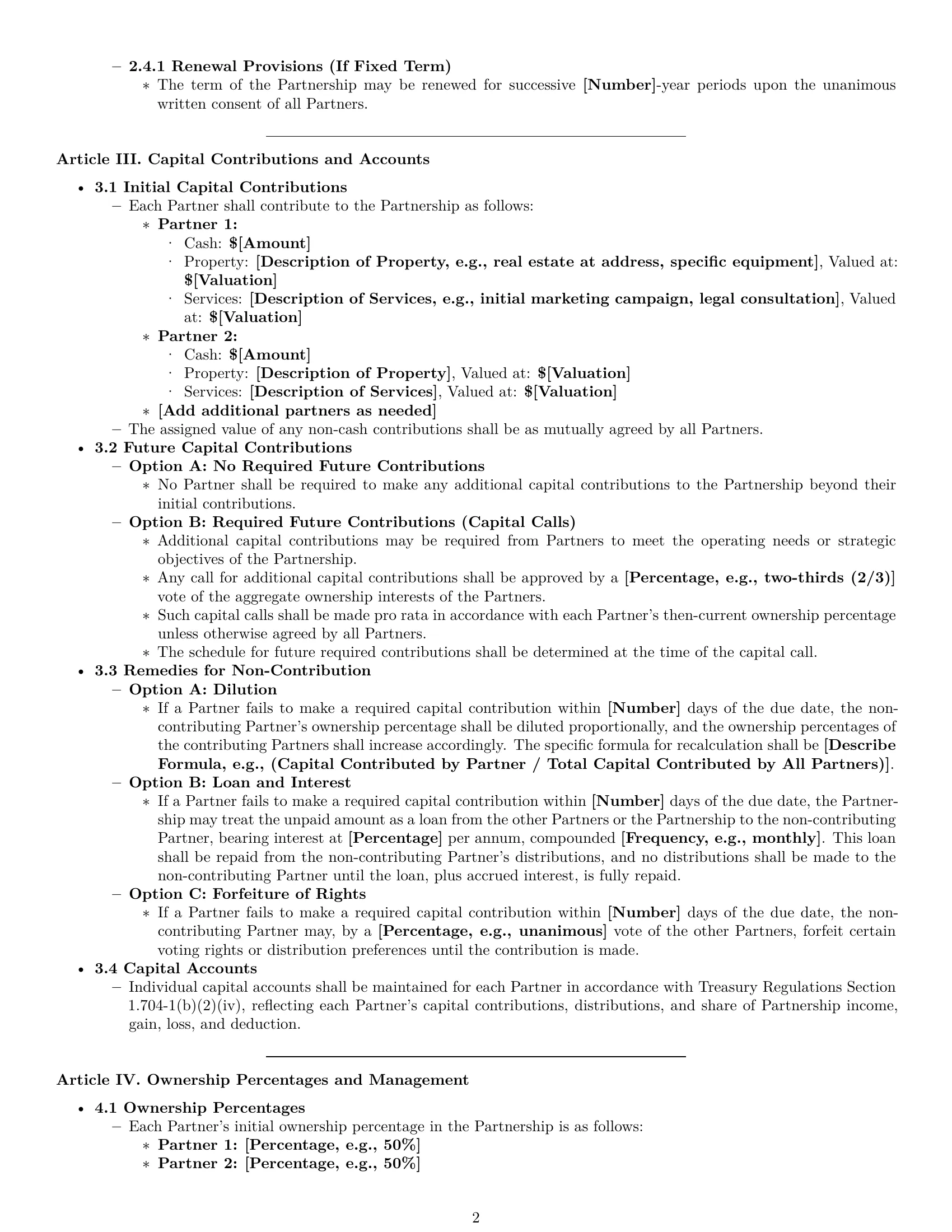 Preview page 2 of Pro Ohio limited liability partnership agreement template