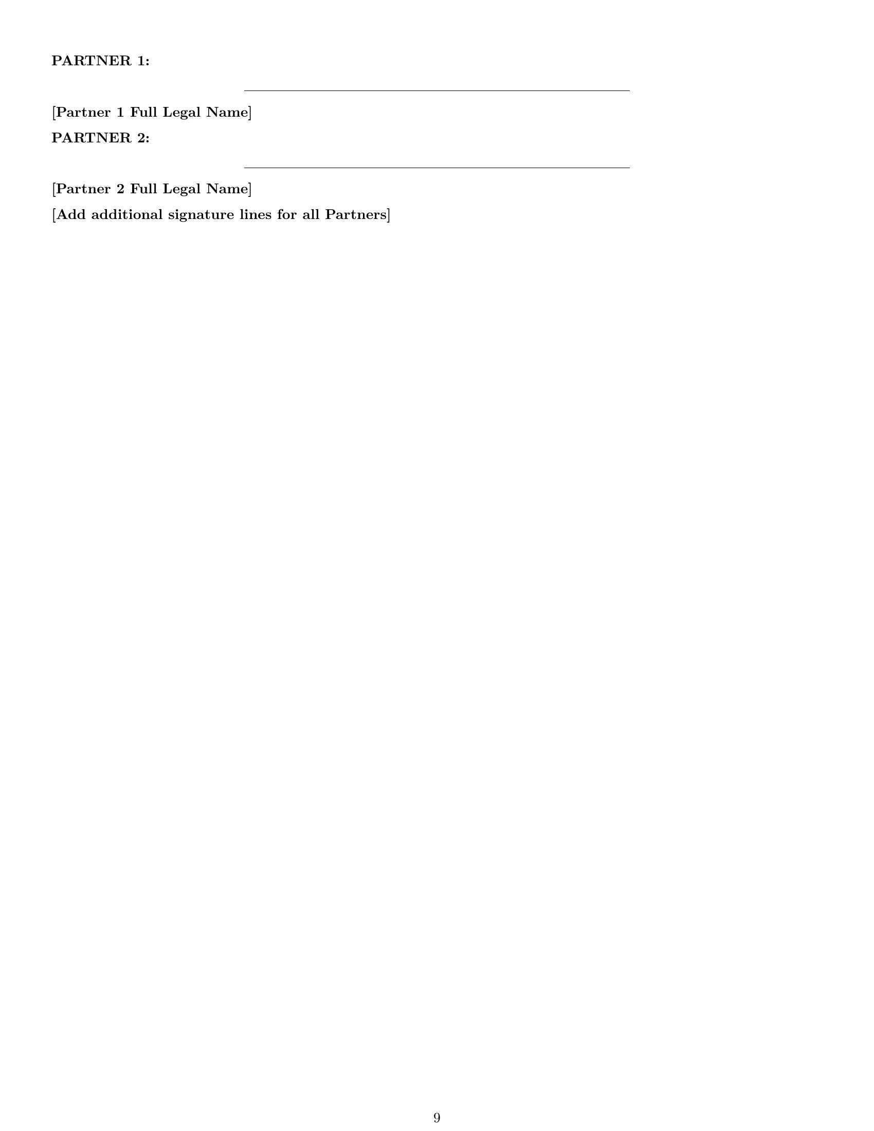Preview page 9 of Pro Ohio limited liability partnership agreement template