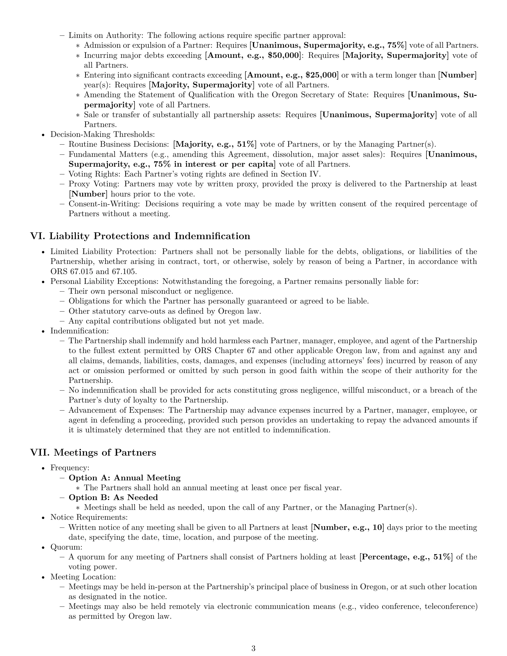 Preview page 3 of Pro Oregon limited liability partnership agreement template