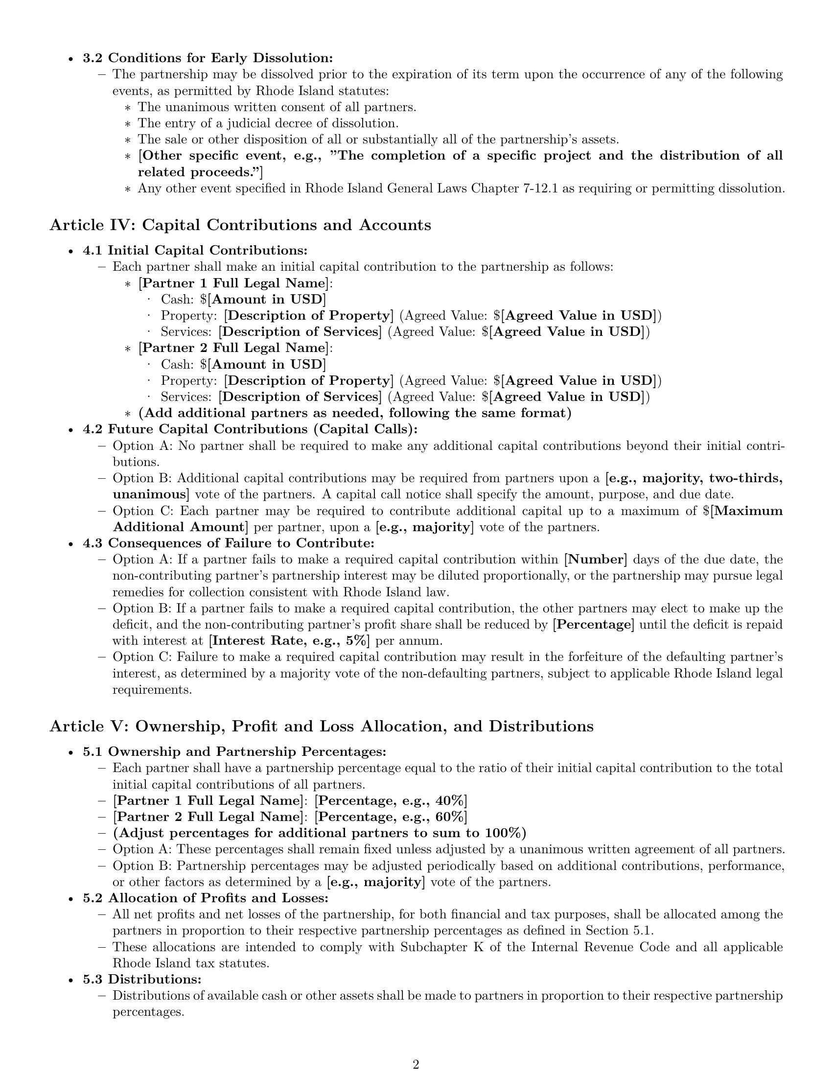 Preview page 2 of Pro Rhode Island limited liability partnership agreement template