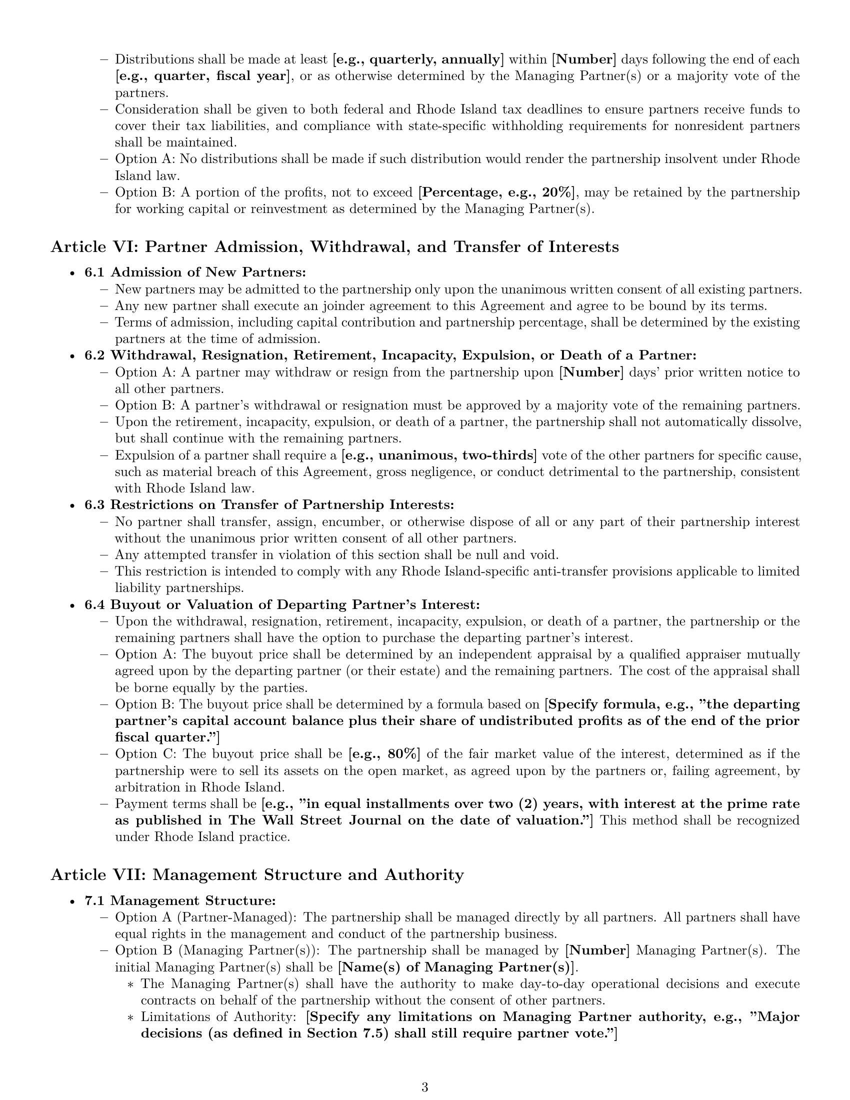 Preview page 3 of Pro Rhode Island limited liability partnership agreement template