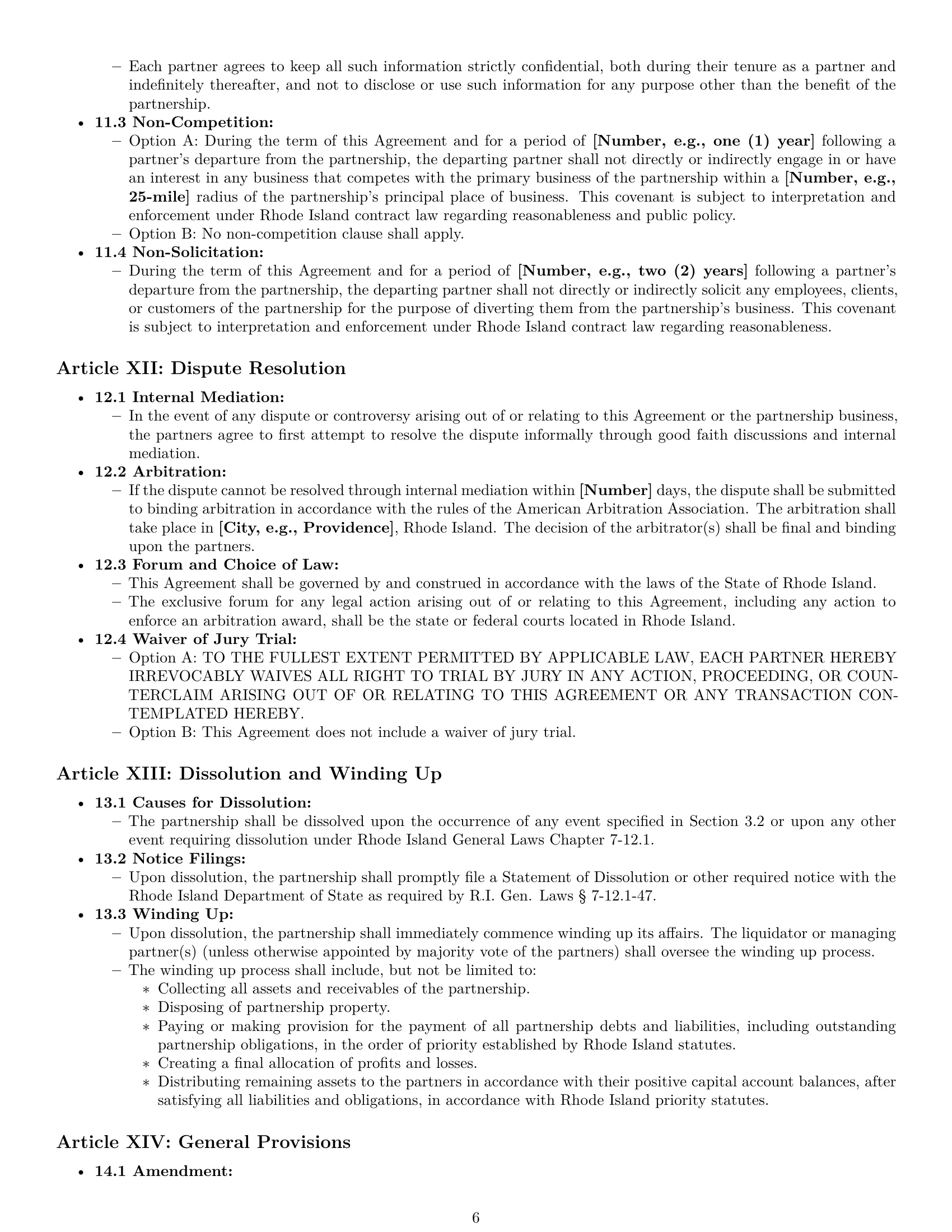 Preview page 6 of Pro Rhode Island limited liability partnership agreement template