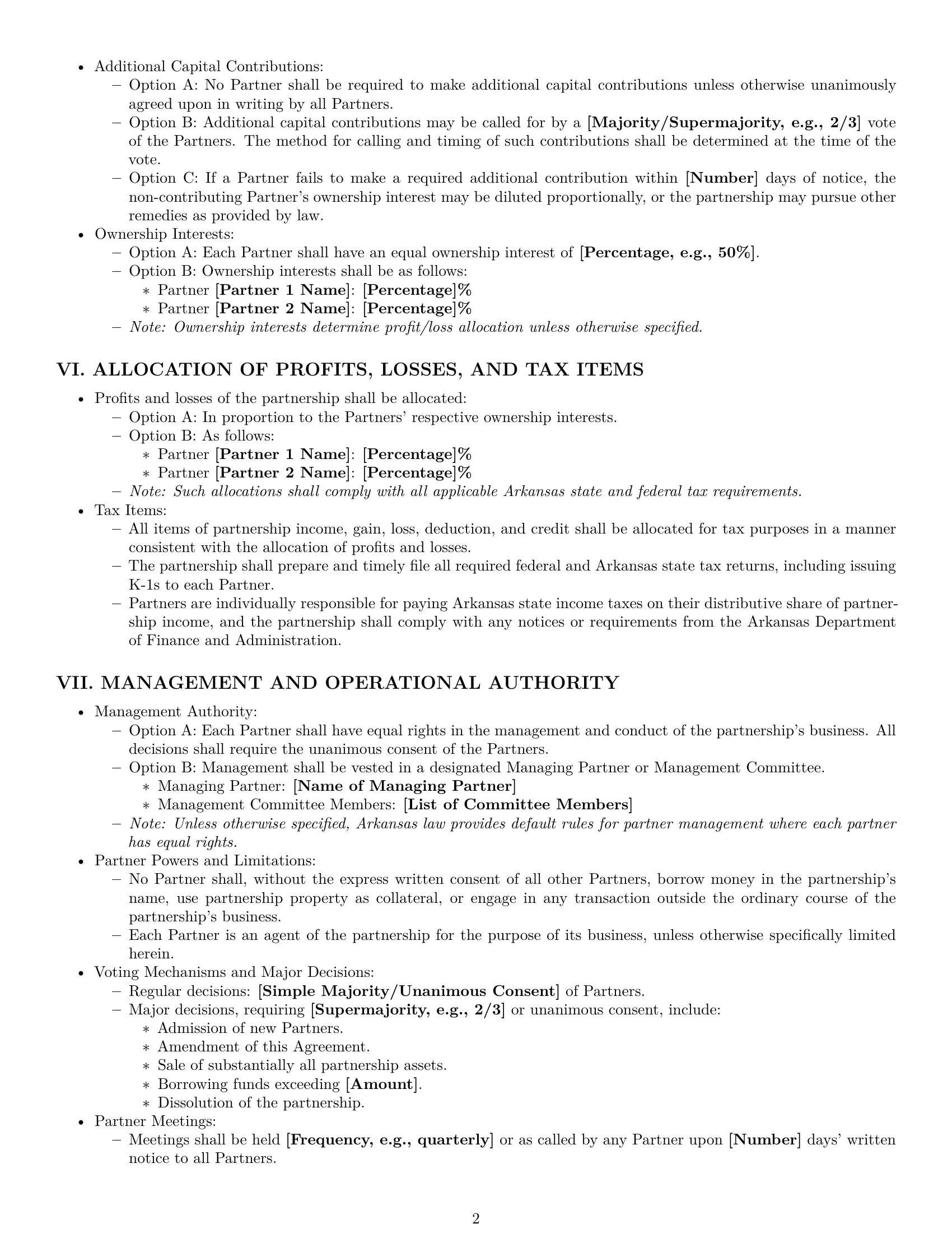 Preview page 2 of Pro Arkansas limited liability partnership agreement template
