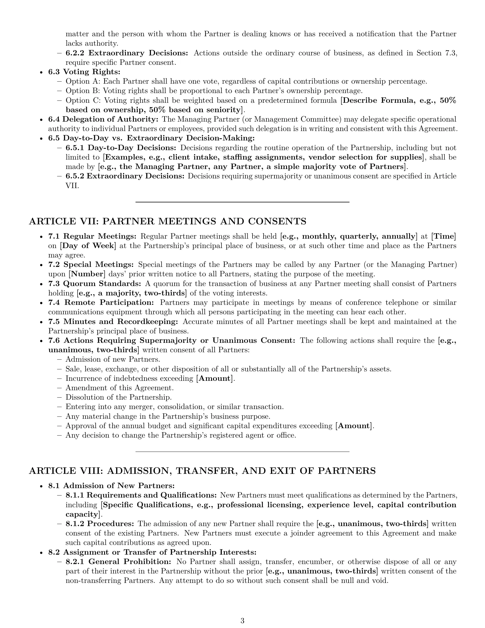Preview page 3 of Pro South Carolina limited liability partnership agreement template