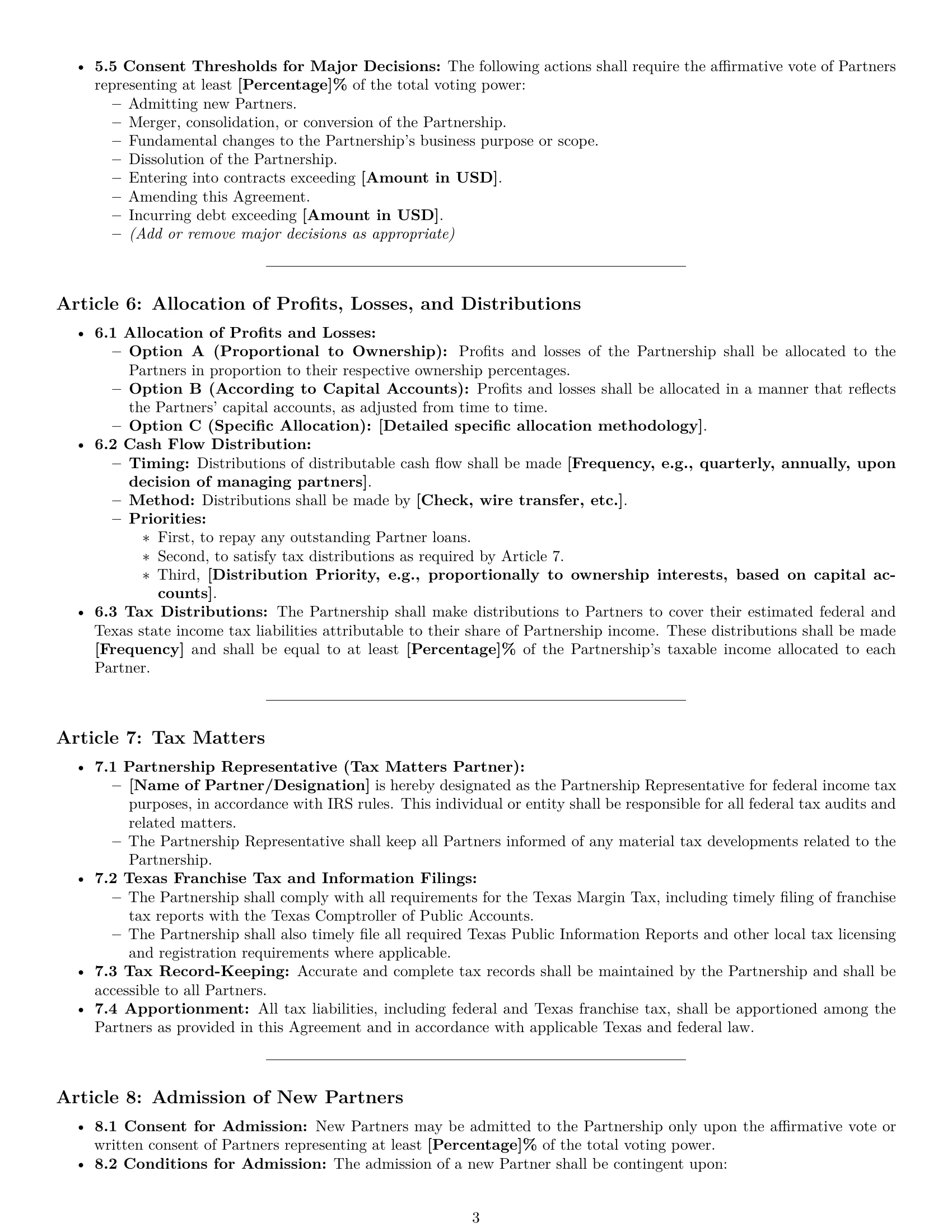 Preview page 3 of Pro Texas limited liability partnership agreement template