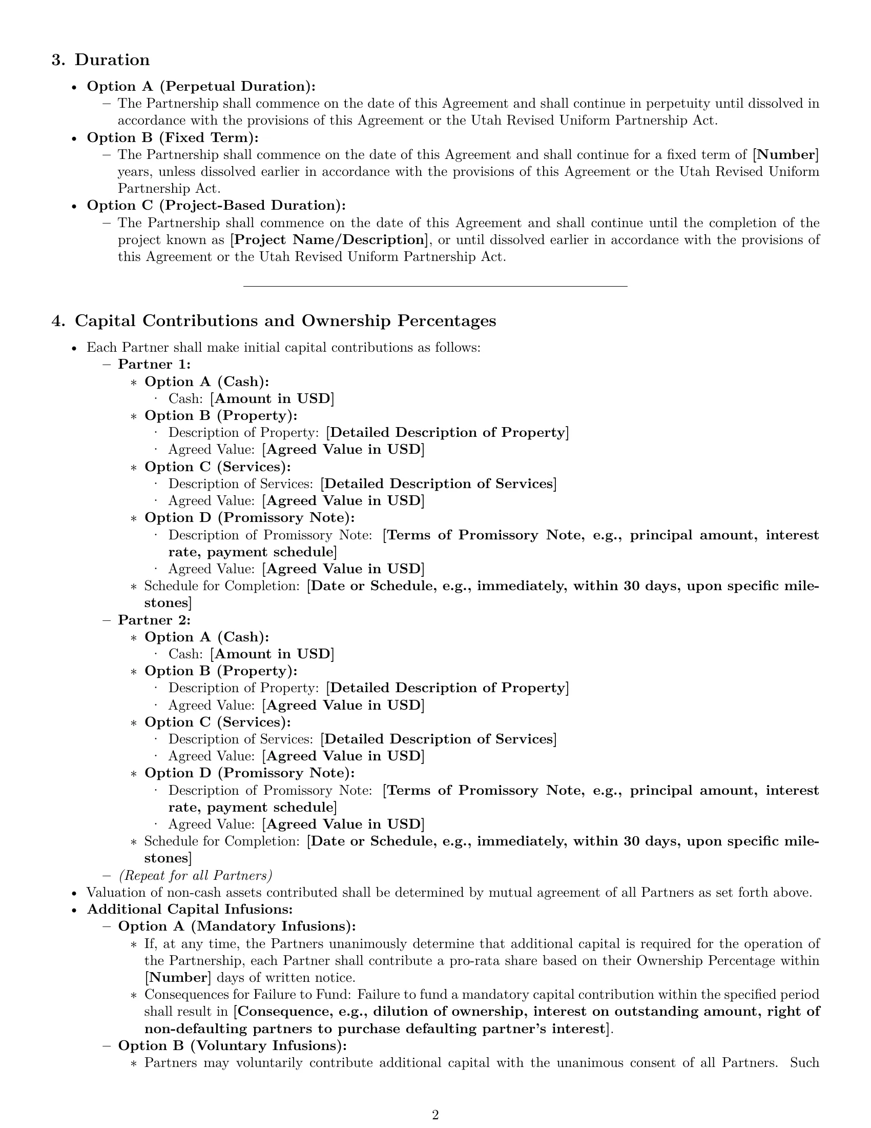 Preview page 2 of Pro Utah limited liability partnership agreement template