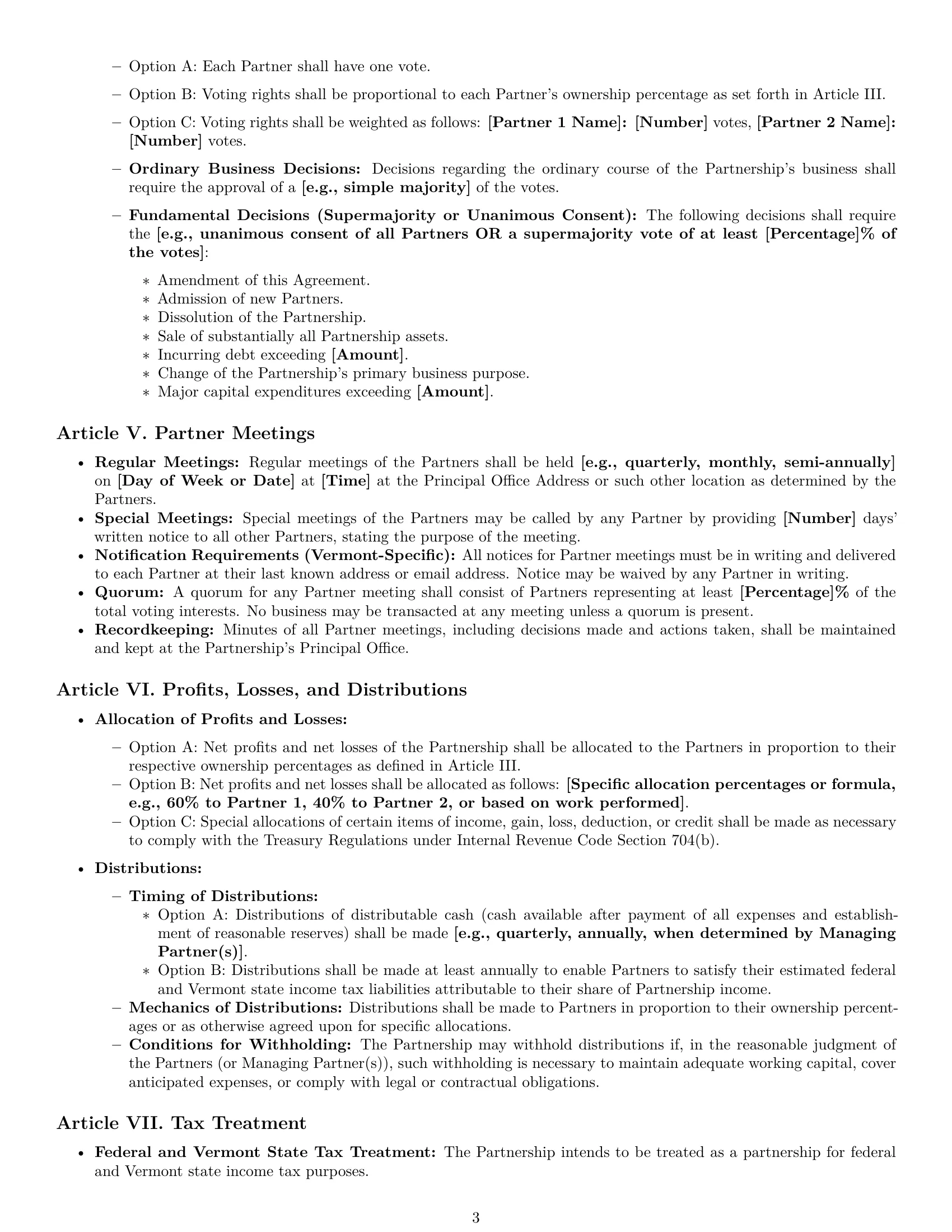 Preview page 3 of Pro Vermont limited liability partnership agreement template