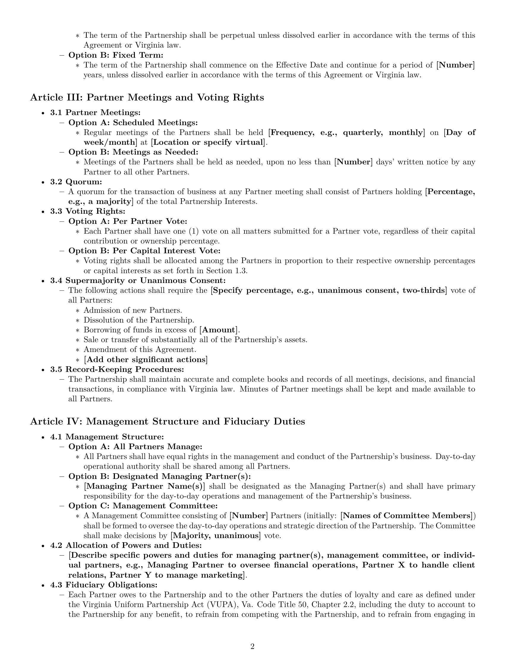 Preview page 2 of Pro Virginia limited liability partnership agreement template