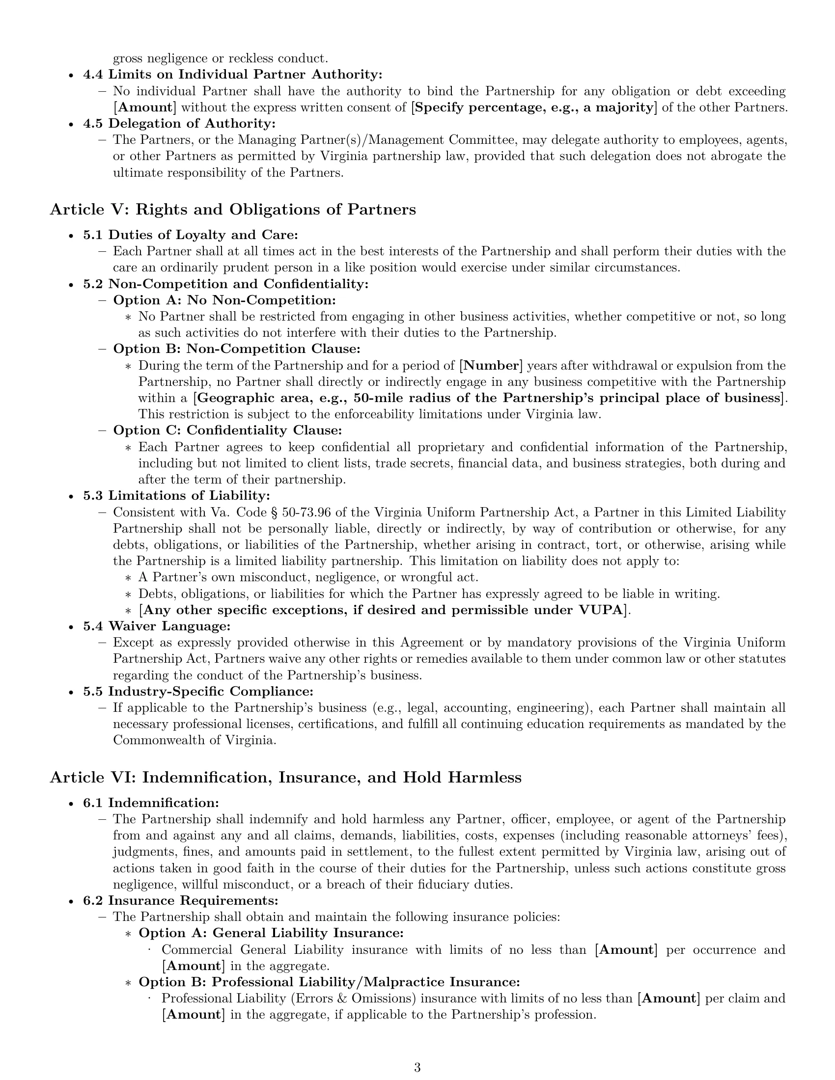 Preview page 3 of Pro Virginia limited liability partnership agreement template