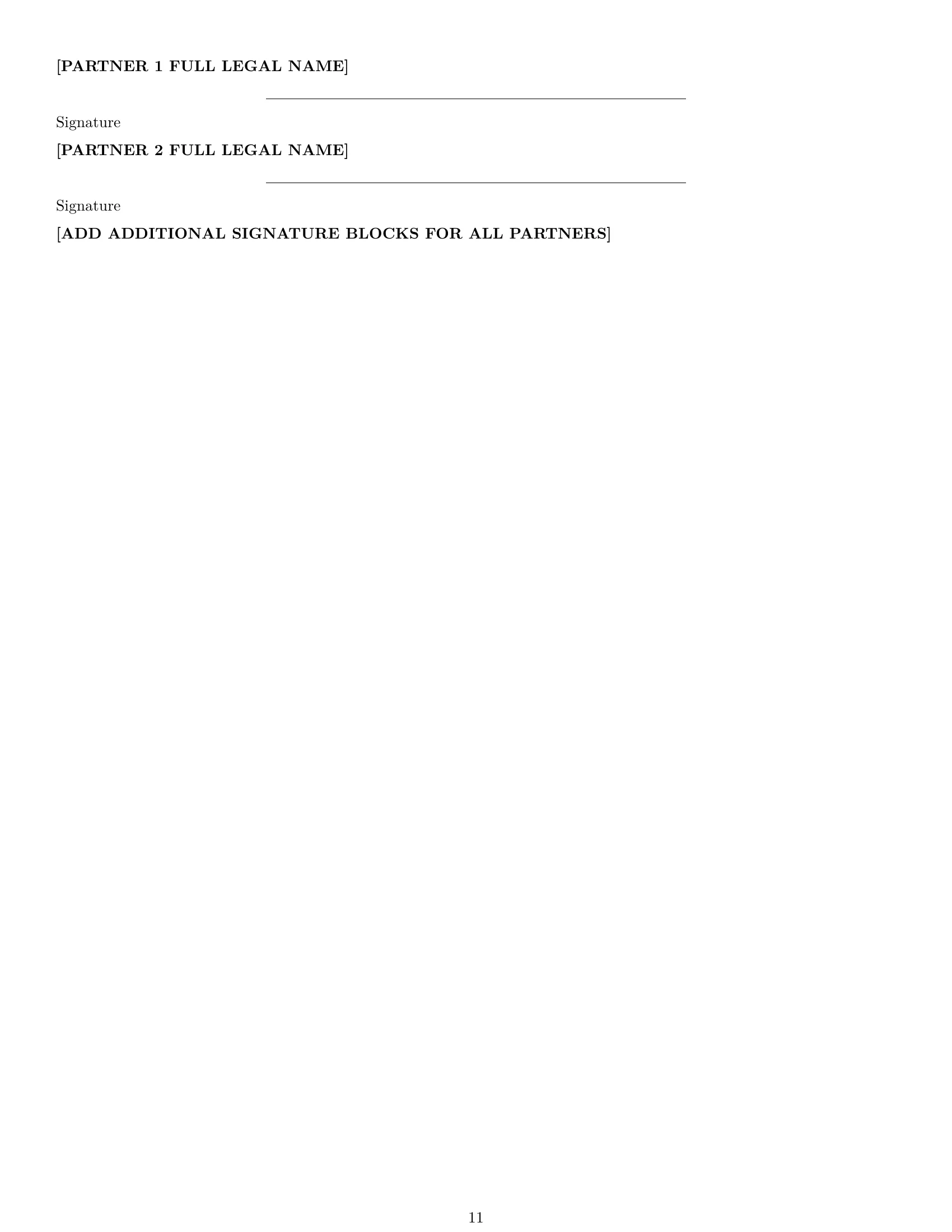 Preview page 11 of Pro West Virginia limited liability partnership agreement template