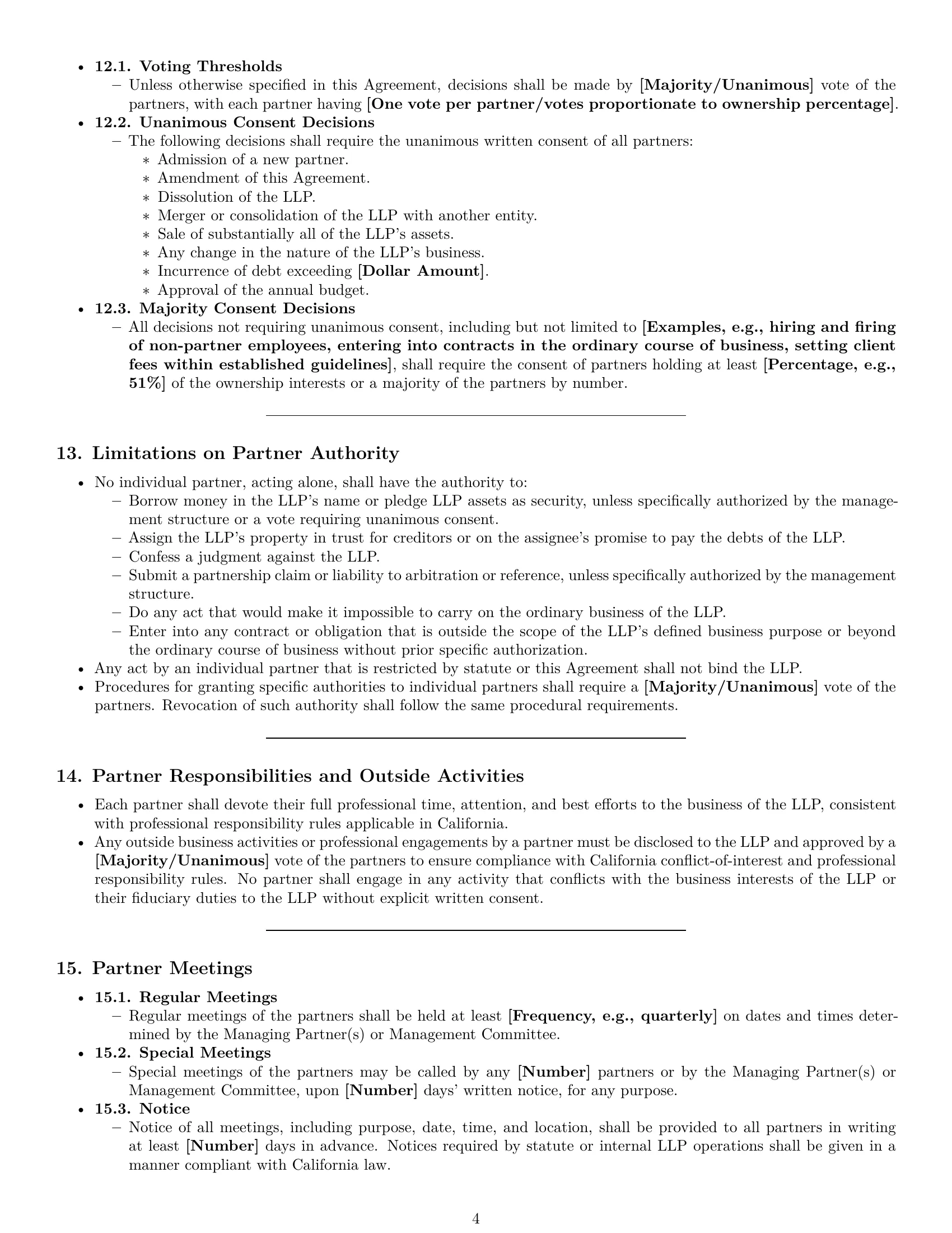 Preview page 4 of Pro California limited liability partnership agreement template