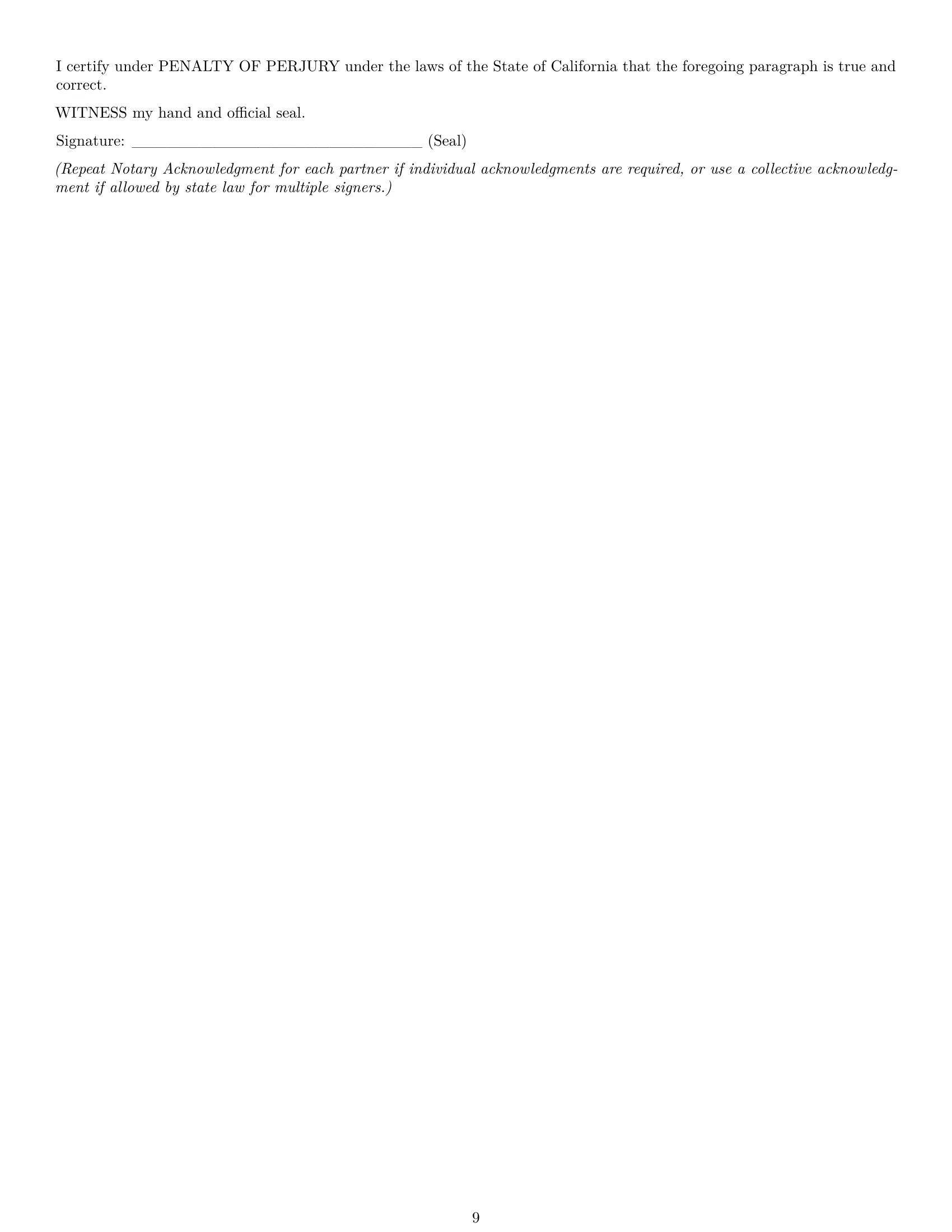 Preview page 9 of Pro California limited liability partnership agreement template