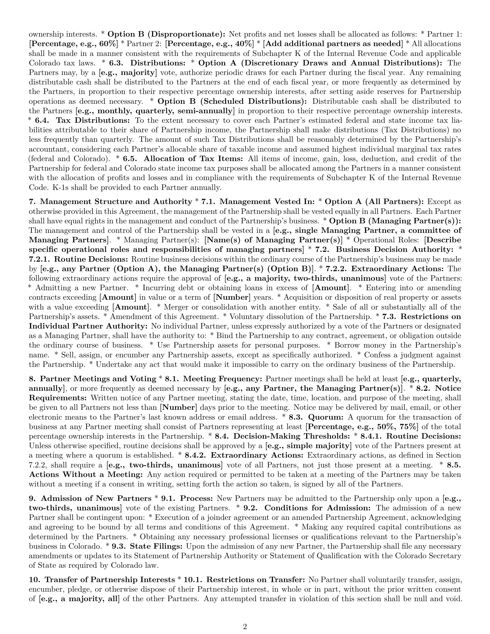 Preview page 2 of Pro Colorado limited liability partnership agreement template