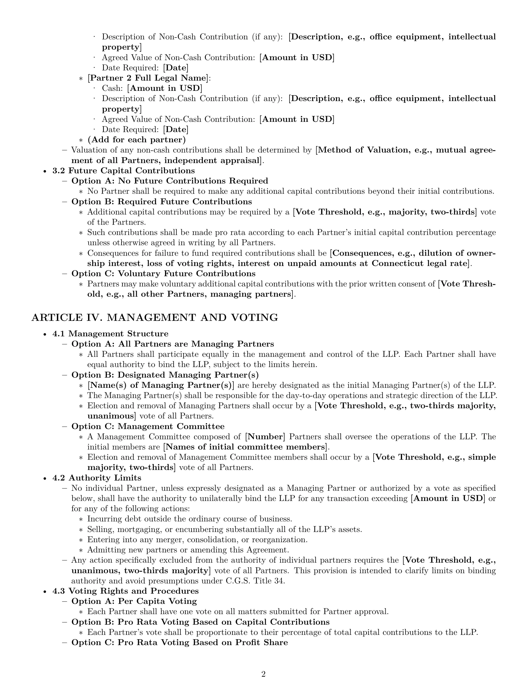 Preview page 2 of Pro Connecticut limited liability partnership agreement template
