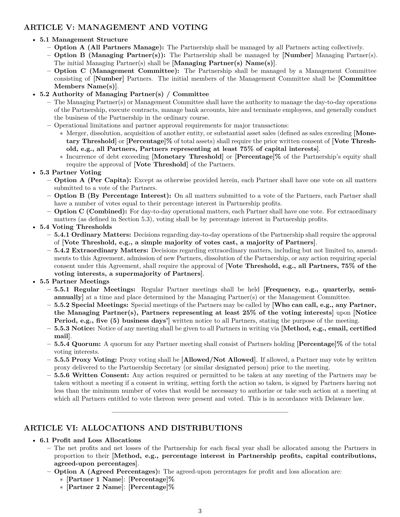 Preview page 3 of Pro Delaware limited liability partnership agreement template