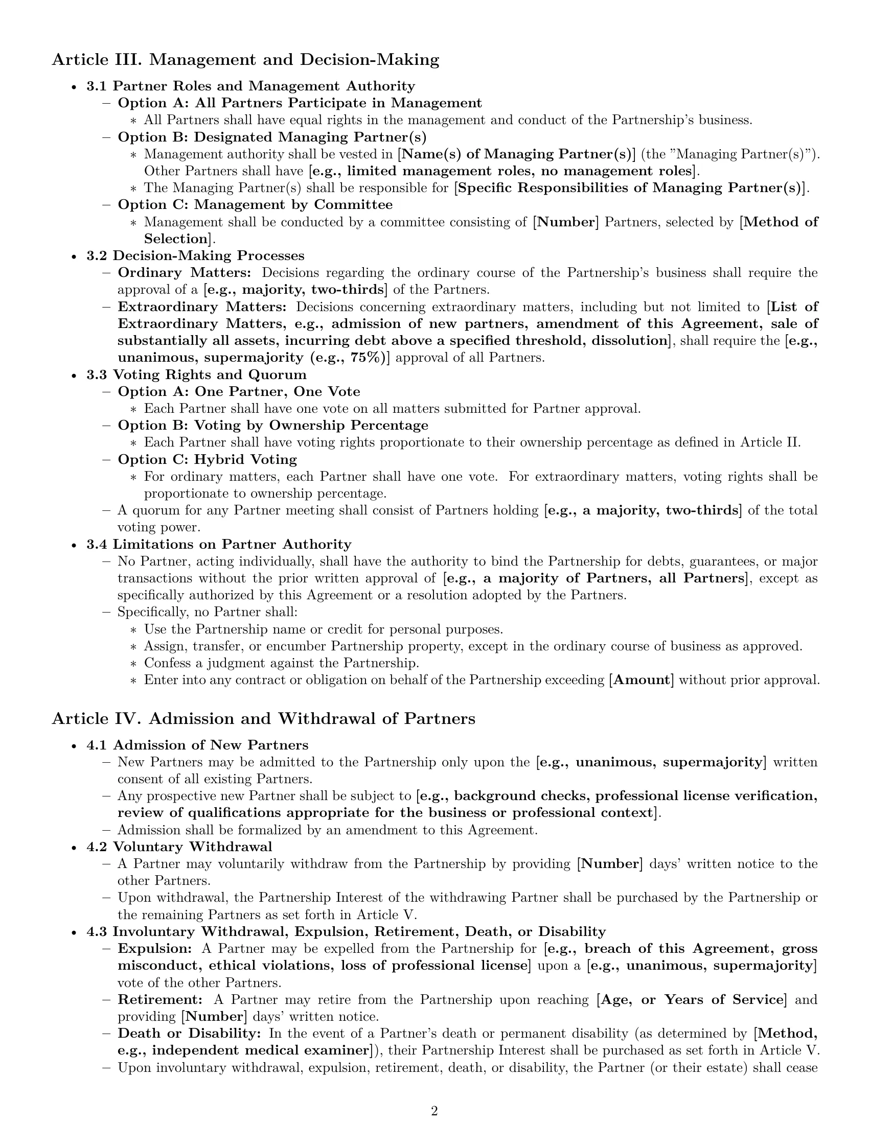 Preview page 2 of Pro Florida limited liability partnership agreement template