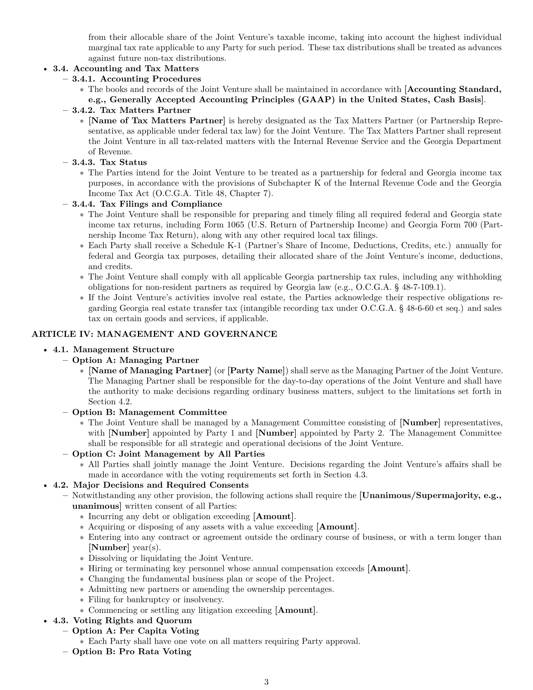 Preview page 3 of Pro Georgia joint venture agreement template