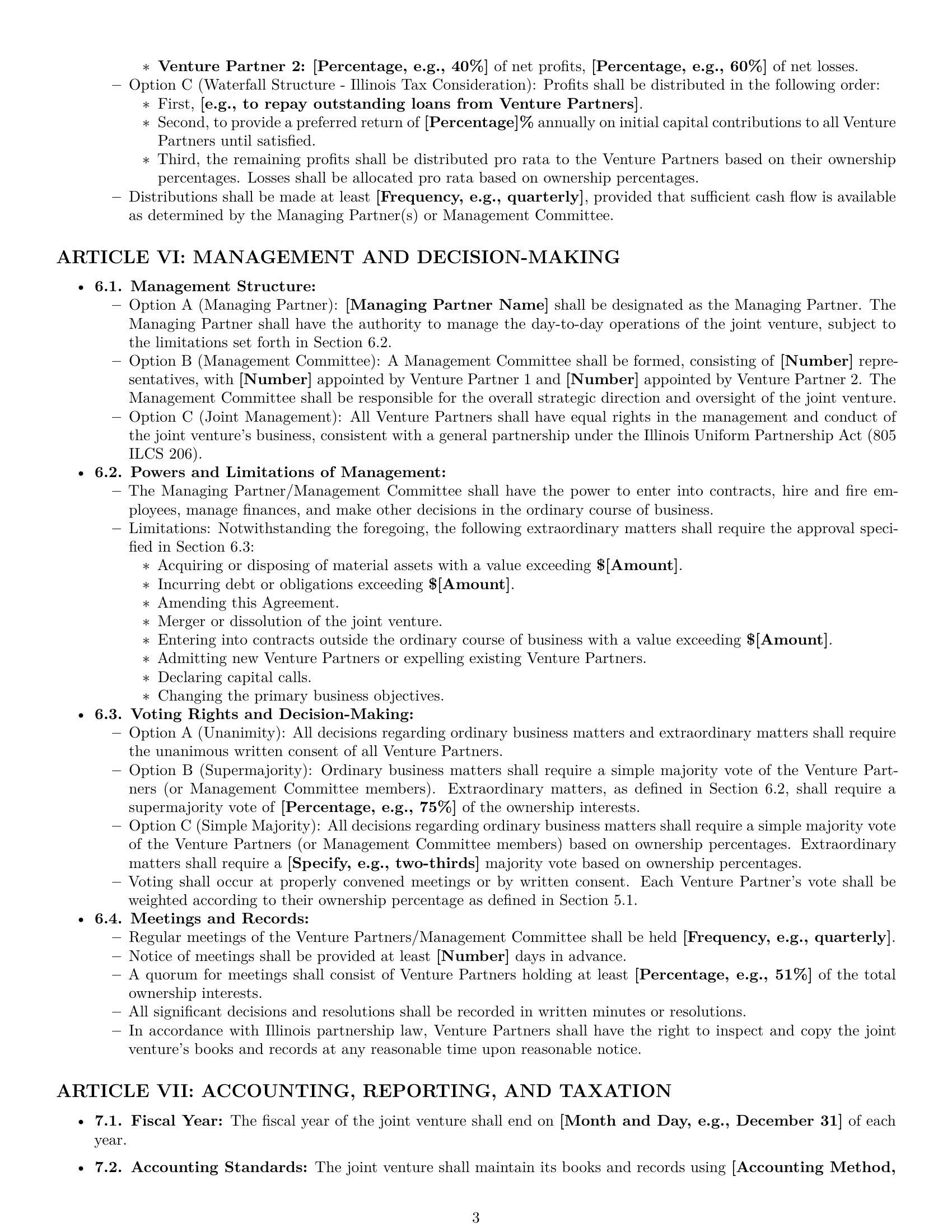 Preview page 3 of Pro Illinois joint venture agreement template