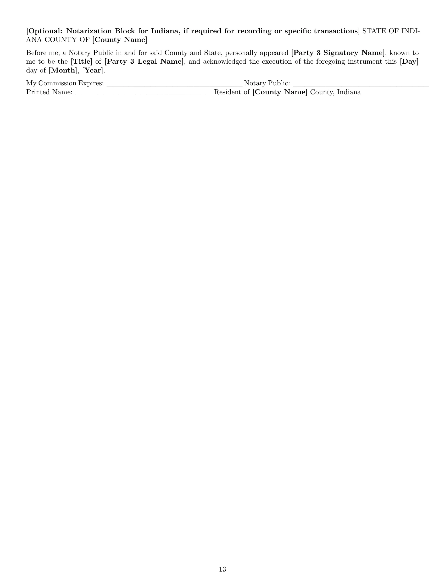 Preview page 13 of Pro Indiana joint venture agreement template