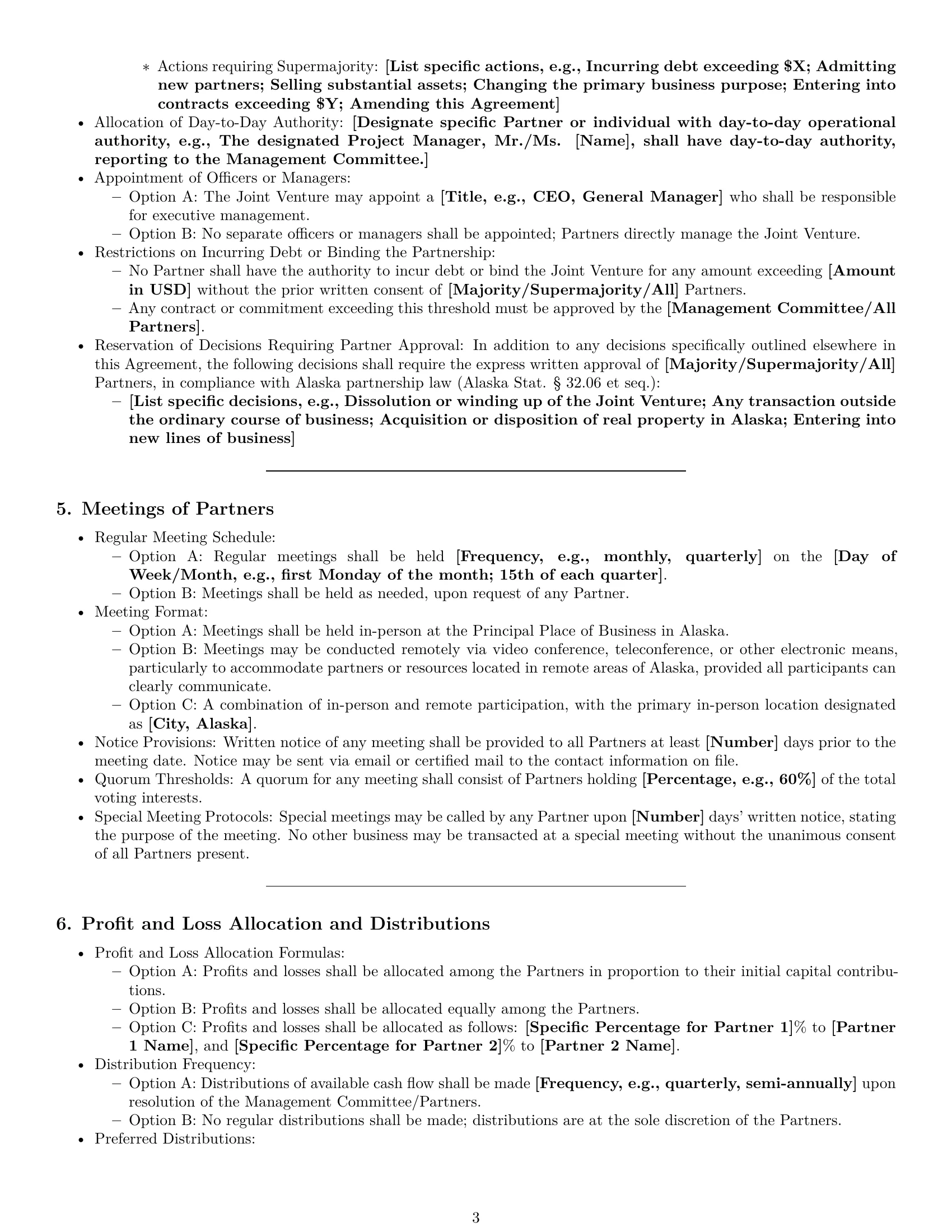 Preview page 3 of Pro Alaska joint venture agreement template