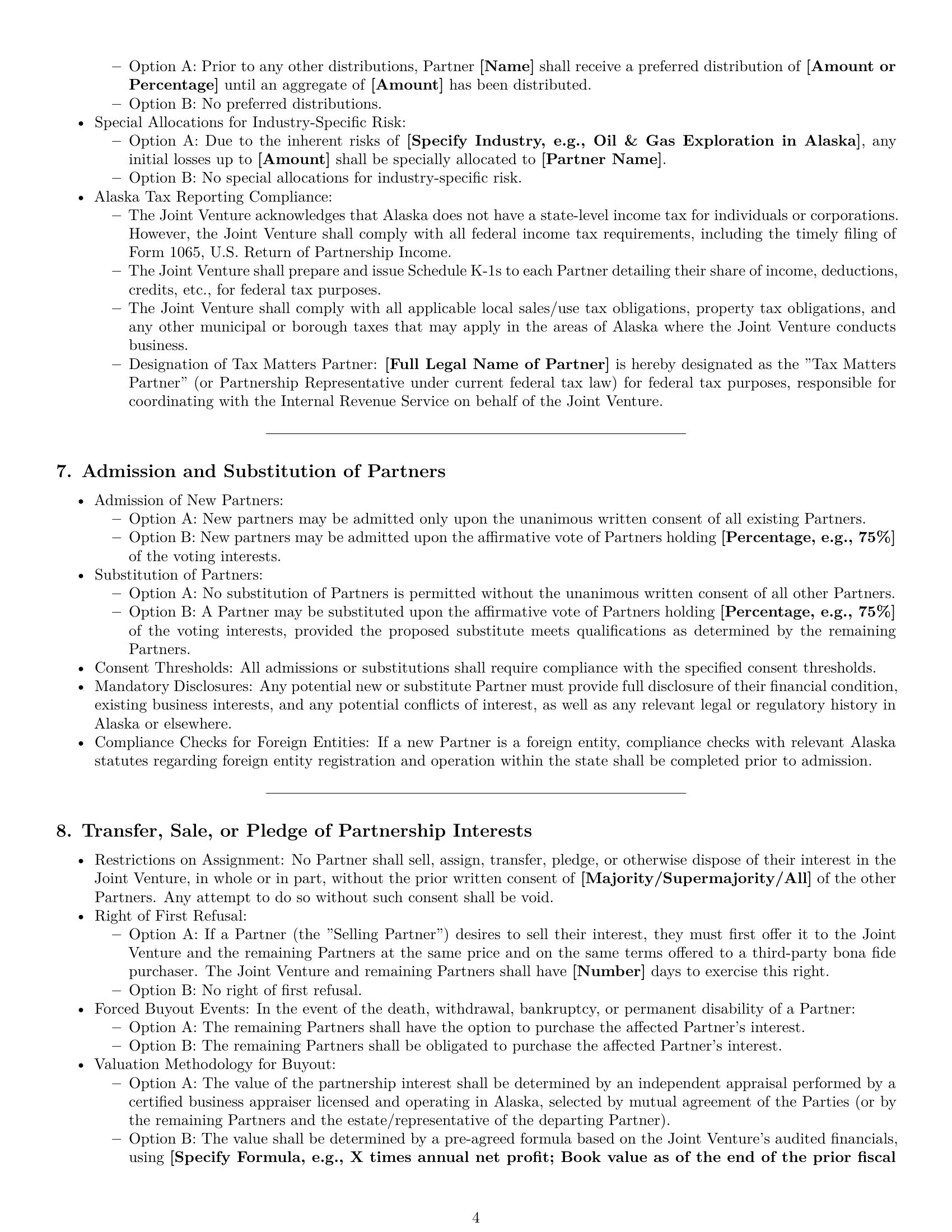 Preview page 4 of Pro Alaska joint venture agreement template