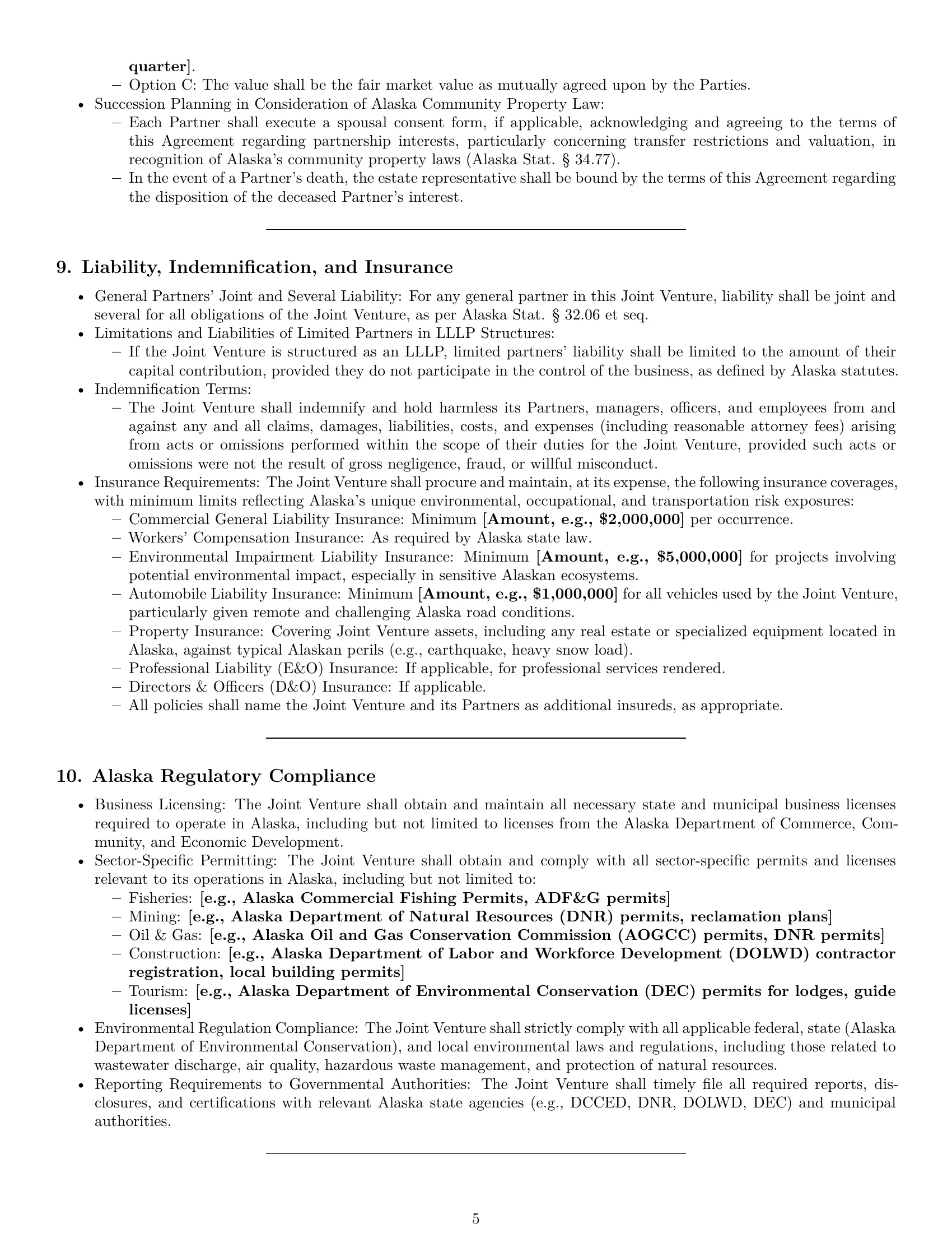 Preview page 5 of Pro Alaska joint venture agreement template
